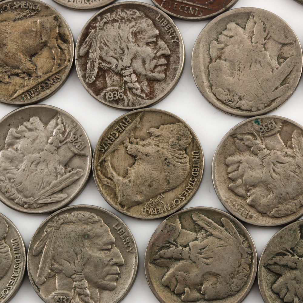 Group of 36 Buffalo Nickels