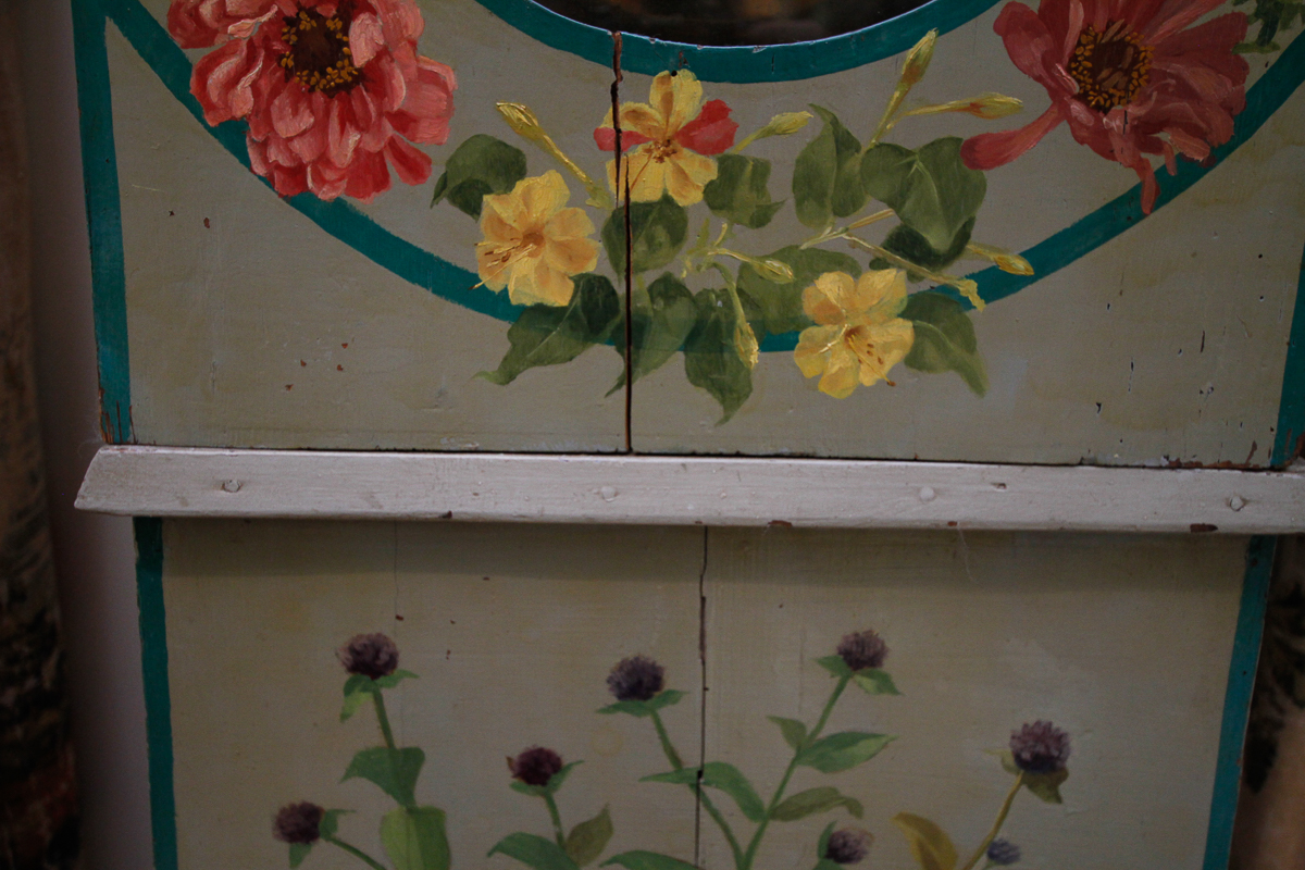 Antique French Morbier Style Painted Tall Case Clock