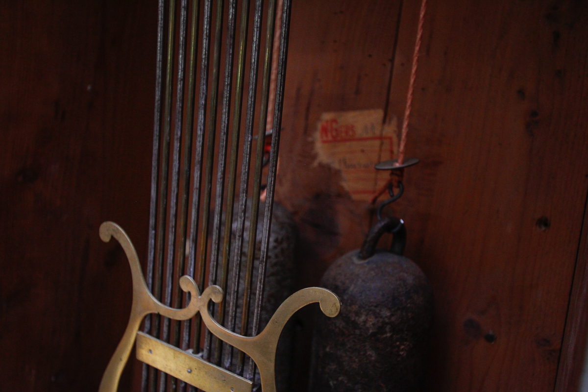 Antique French Morbier Style Painted Tall Case Clock