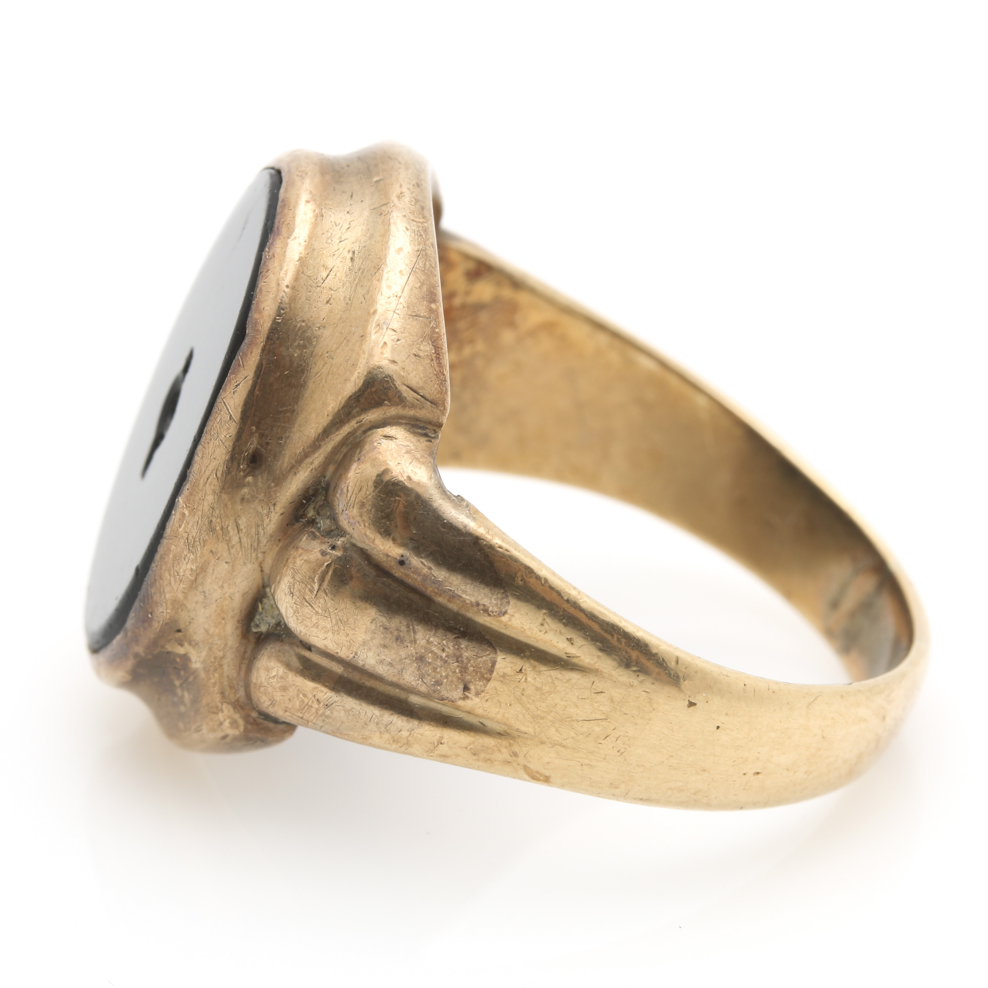 14K Yellow Gold Black Onyx Ring