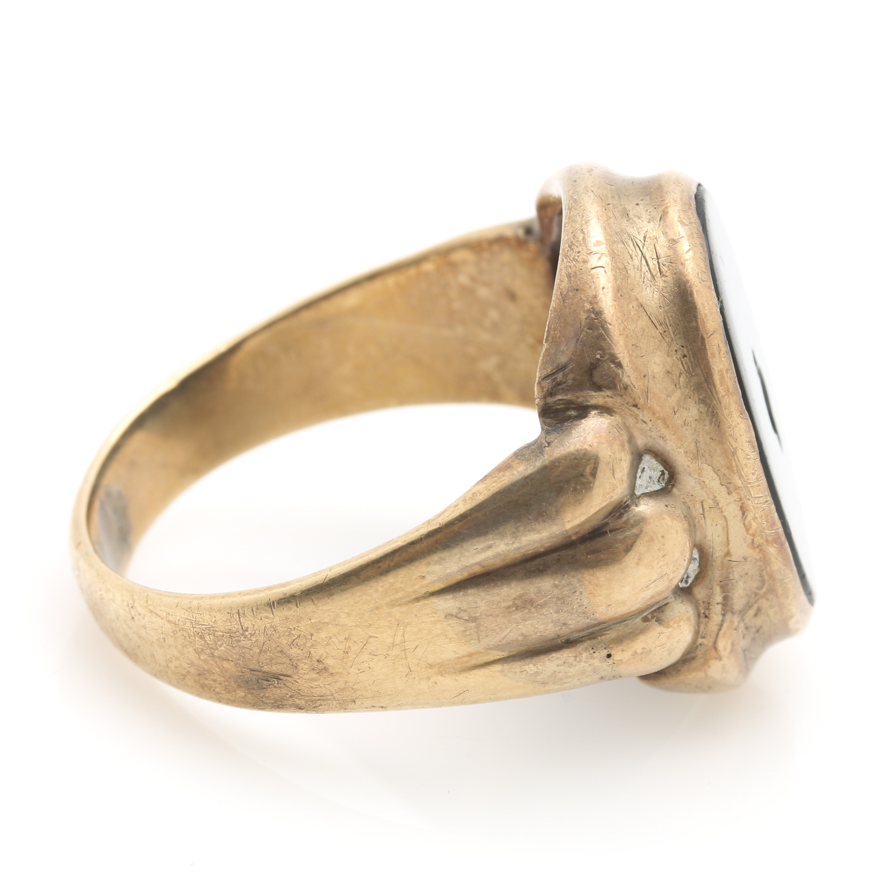 14K Yellow Gold Black Onyx Ring