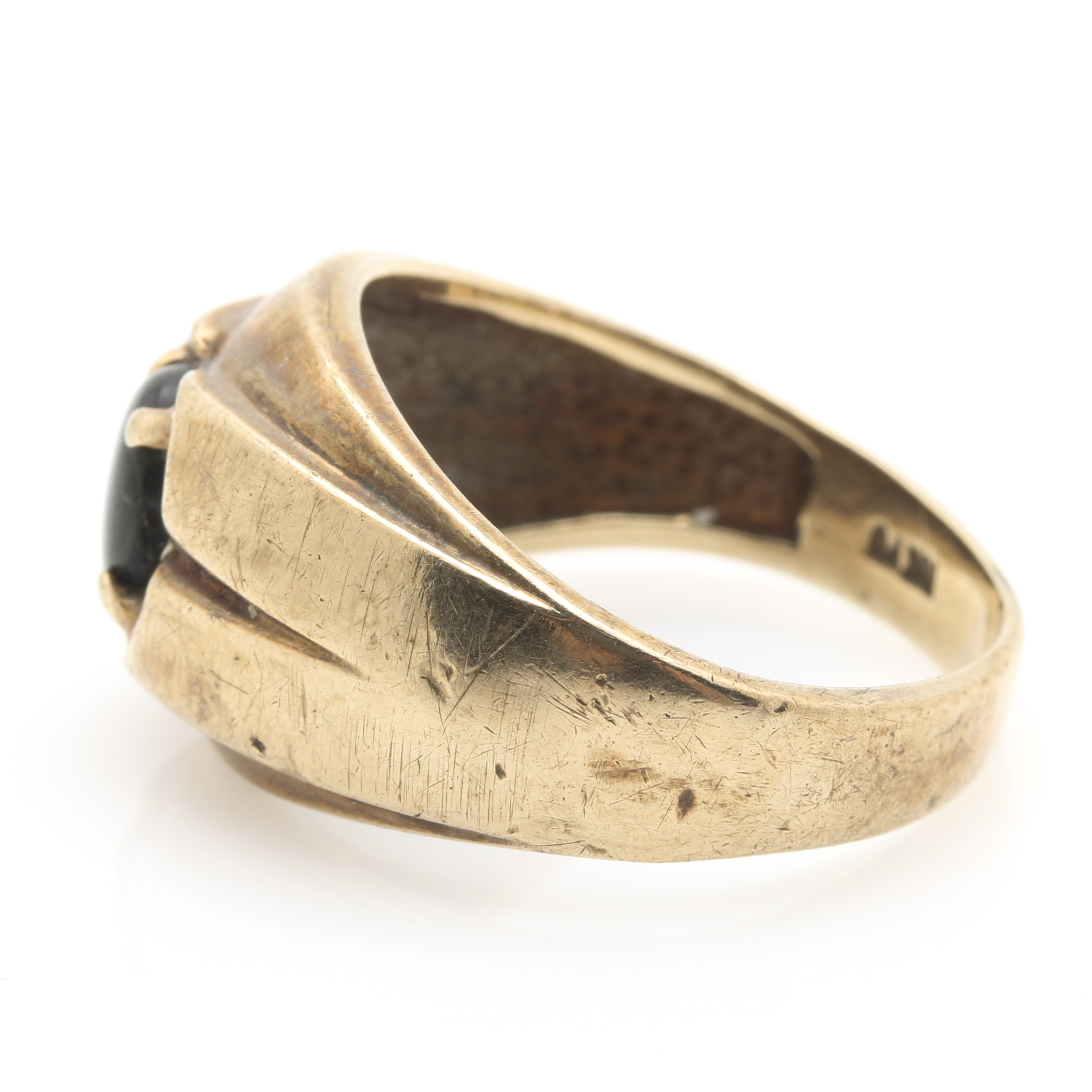 10K Yellow Gold Black Star Sapphire Ring