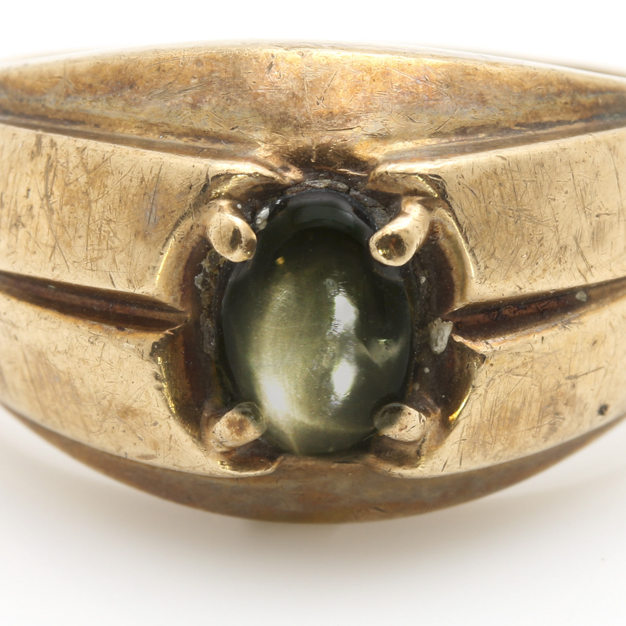 10K Yellow Gold Black Star Sapphire Ring