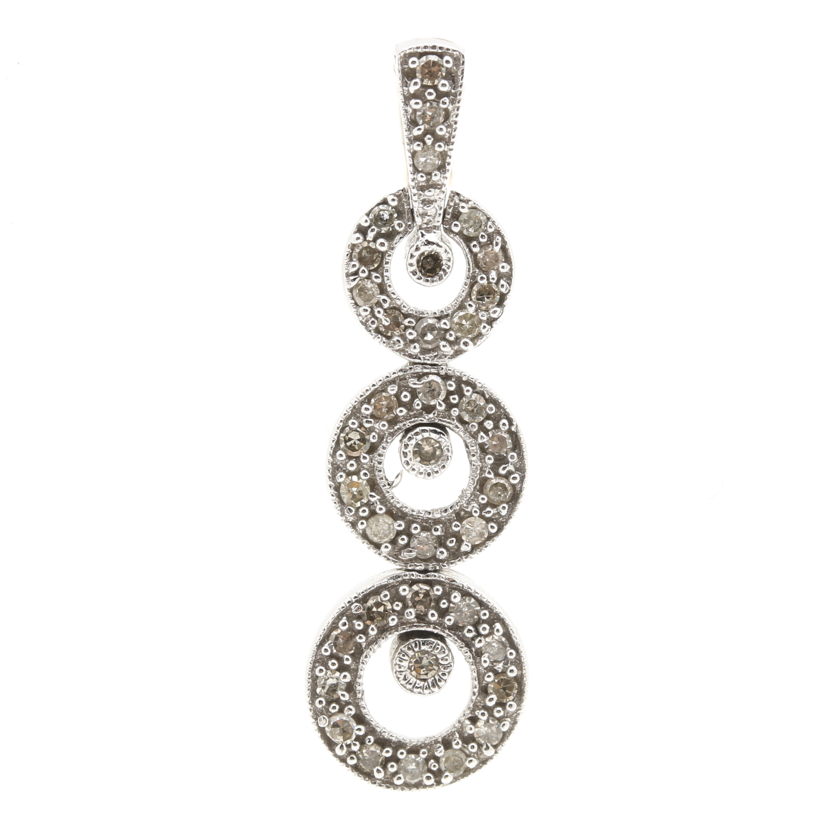 10K White Gold Diamond Pendant