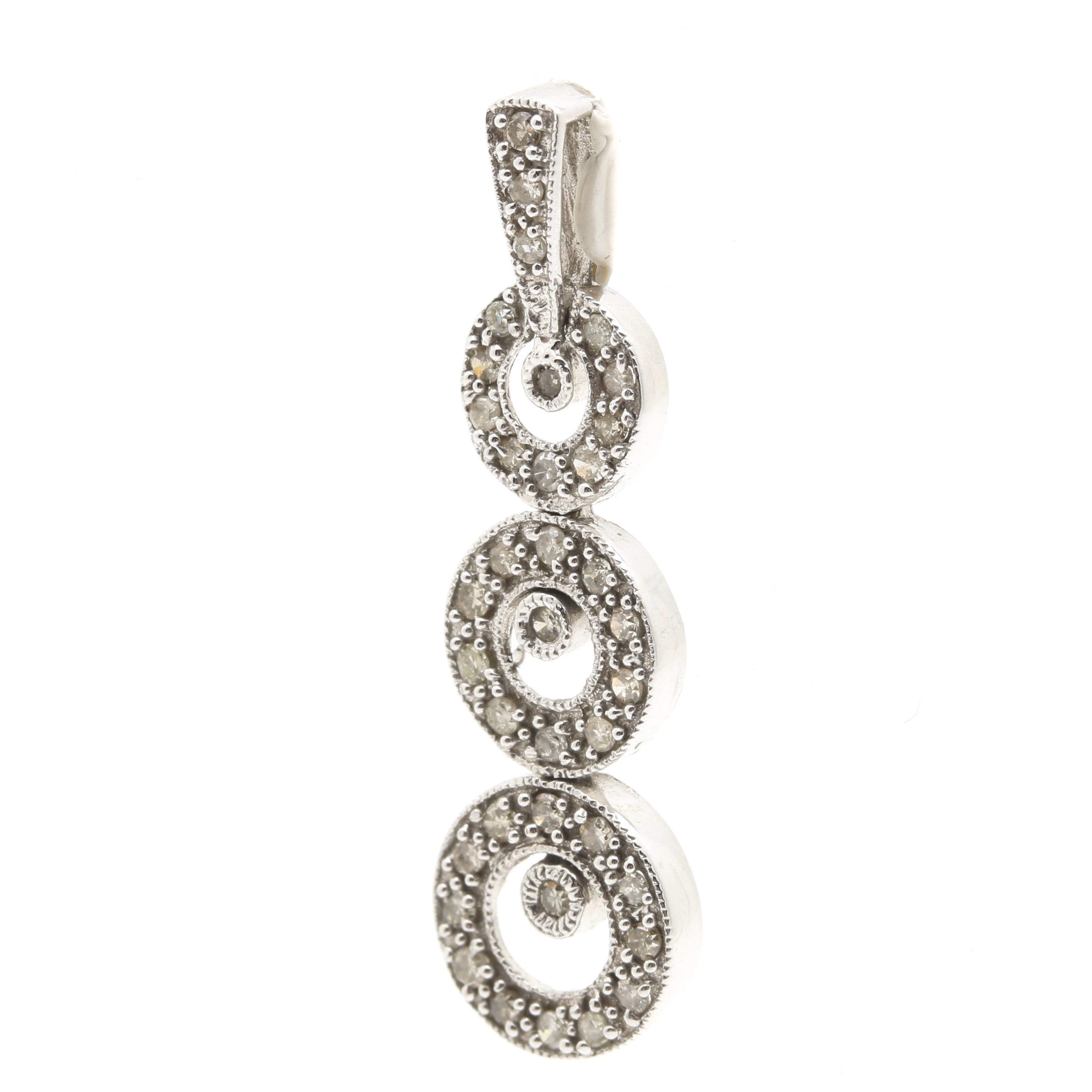 10K White Gold Diamond Pendant