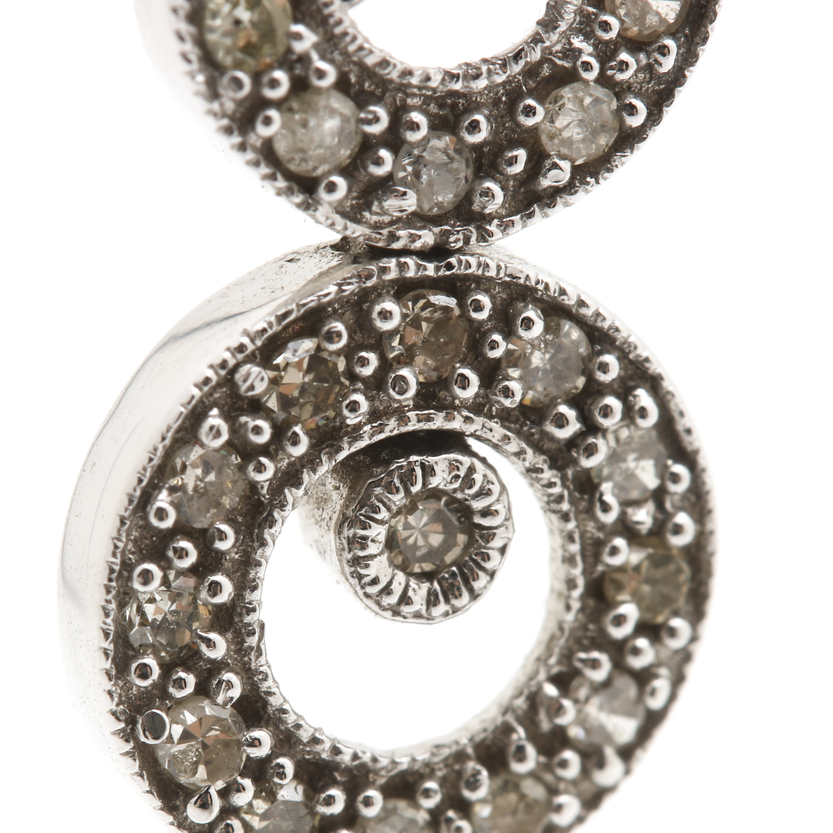 10K White Gold Diamond Pendant