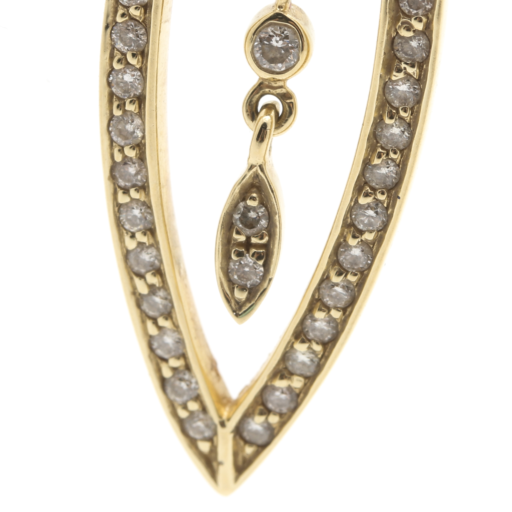 14K Yellow Gold Diamond Pendant Necklace