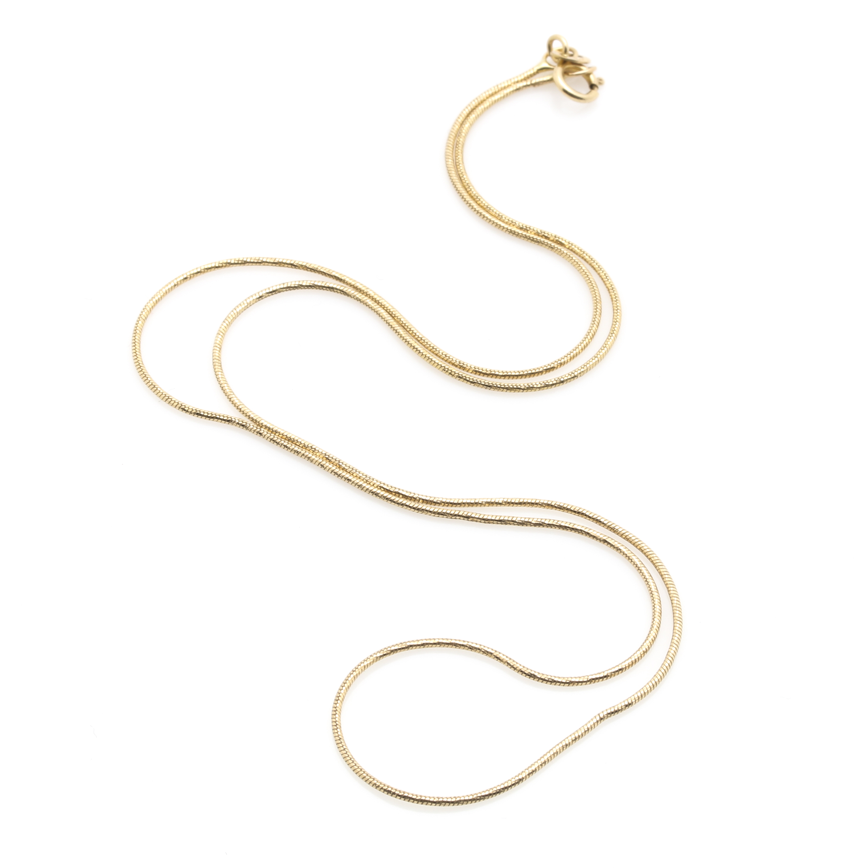 14K Yellow Gold Herringbone Chain Necklace