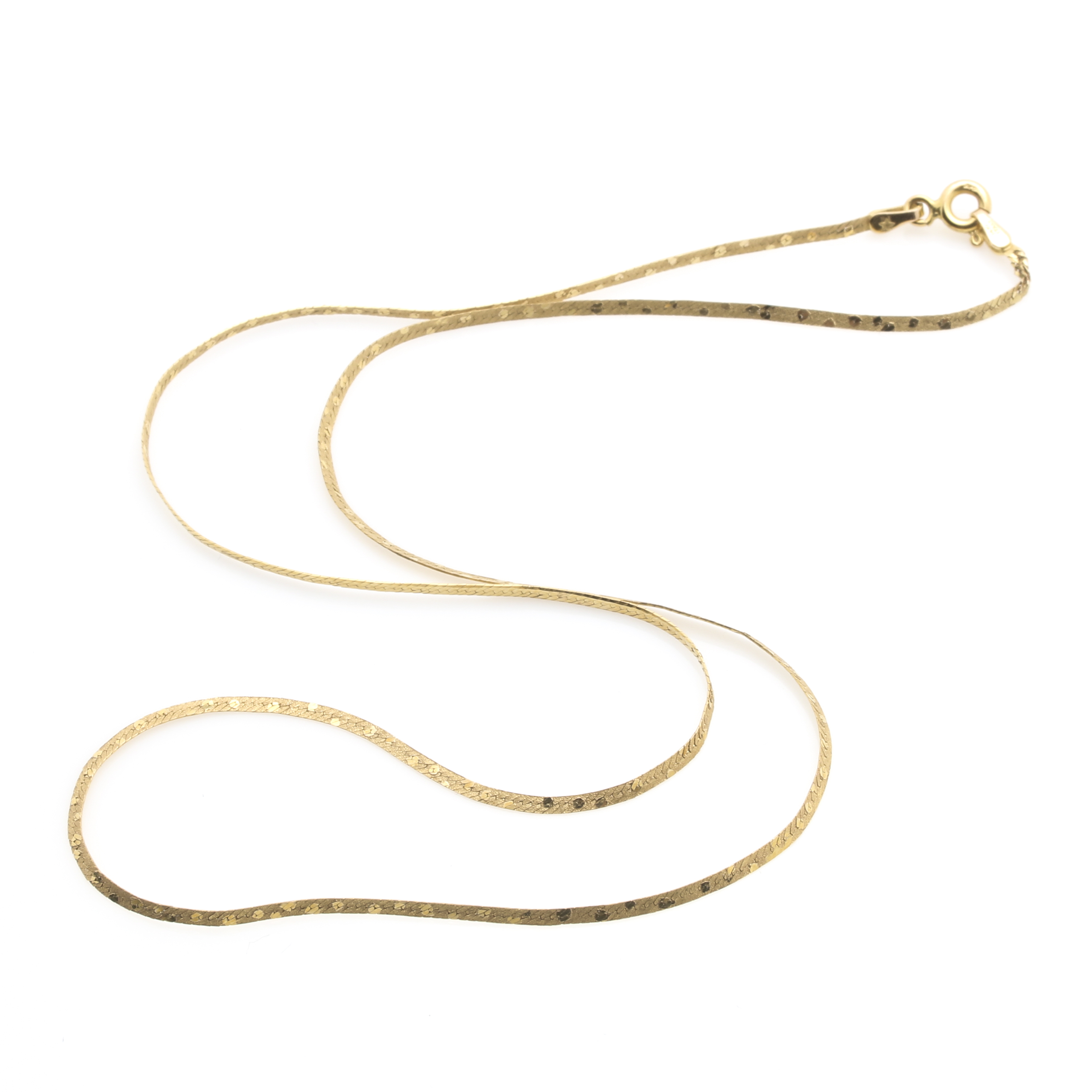 14K Yellow Gold Herringbone Necklace
