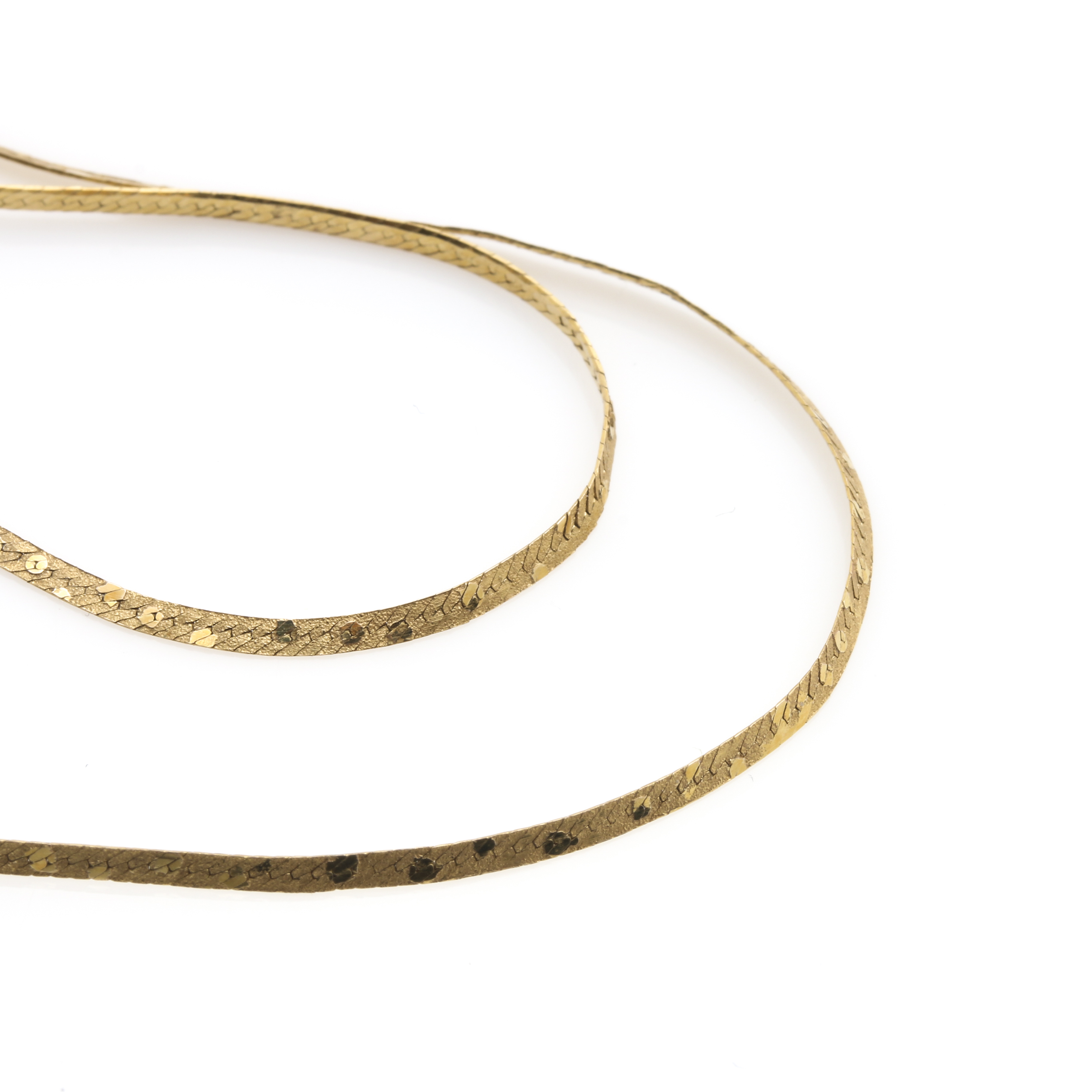 14K Yellow Gold Herringbone Necklace