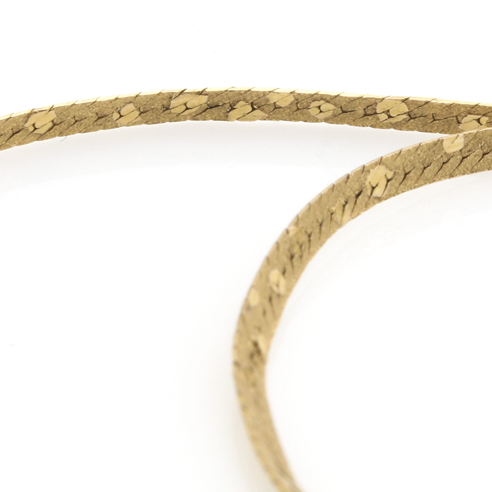 14K Yellow Gold Herringbone Necklace
