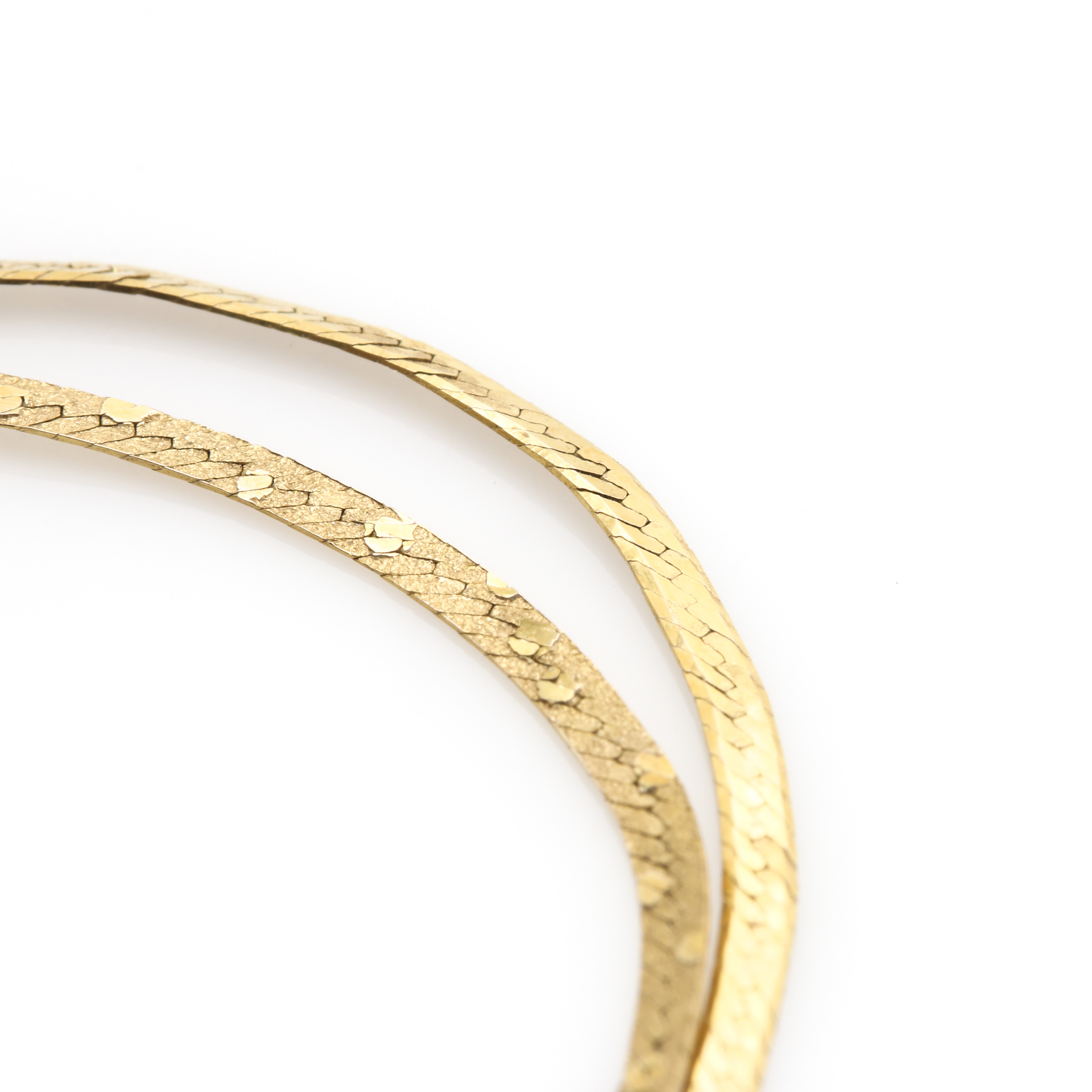 14K Yellow Gold Herringbone Necklace