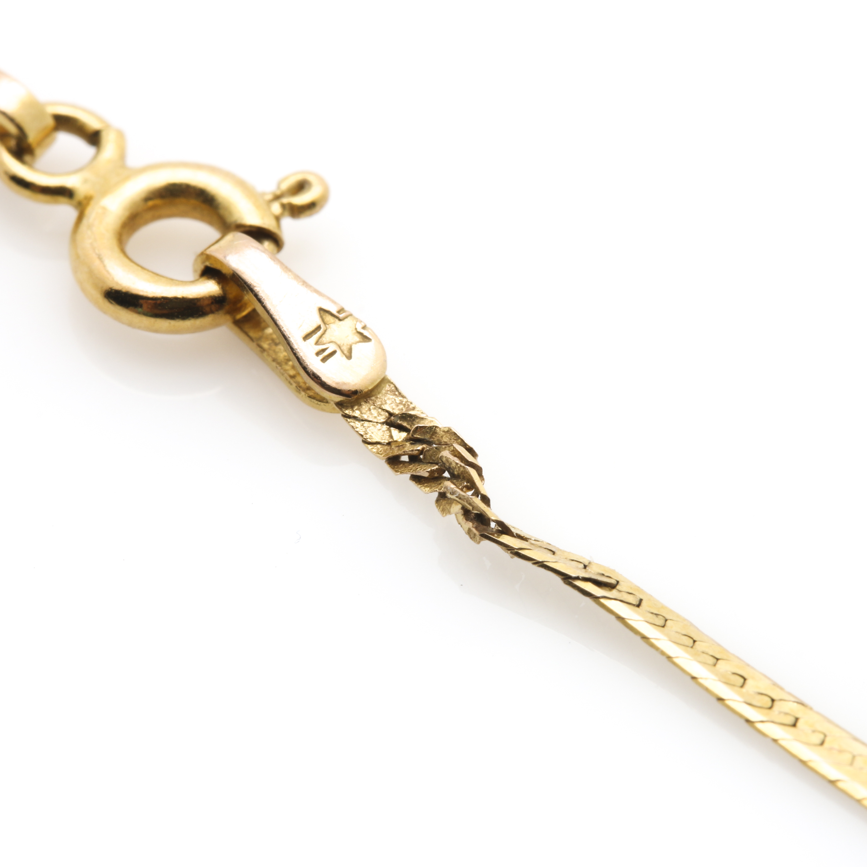 14K Yellow Gold Herringbone Necklace