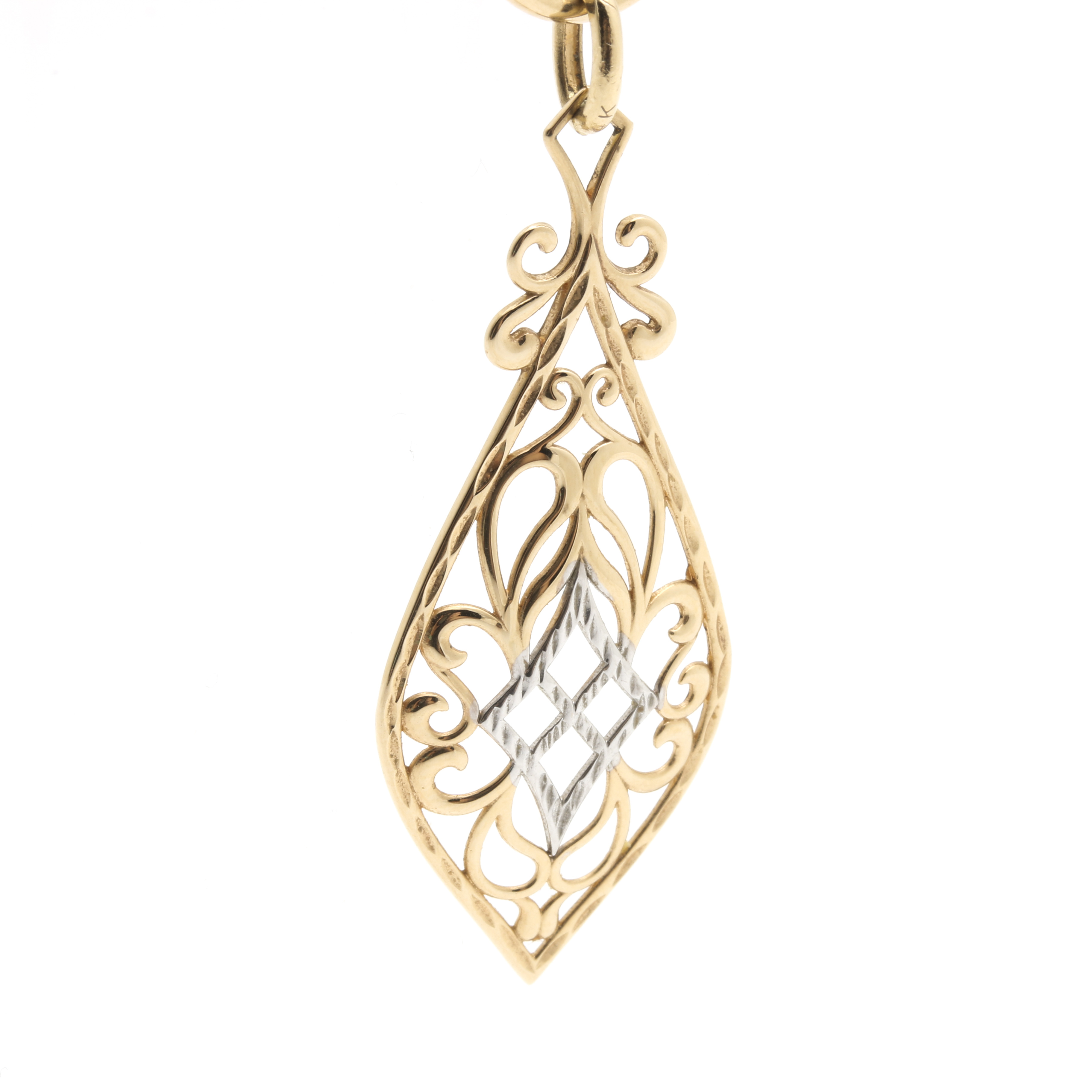 14K Two Tone Fancy Link Necklace