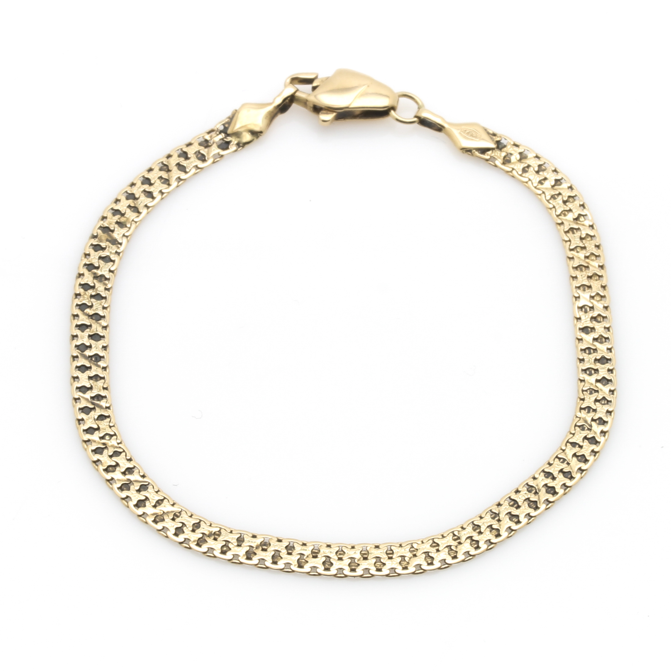 14K Yellow Gold Woven Mesh Bracelet