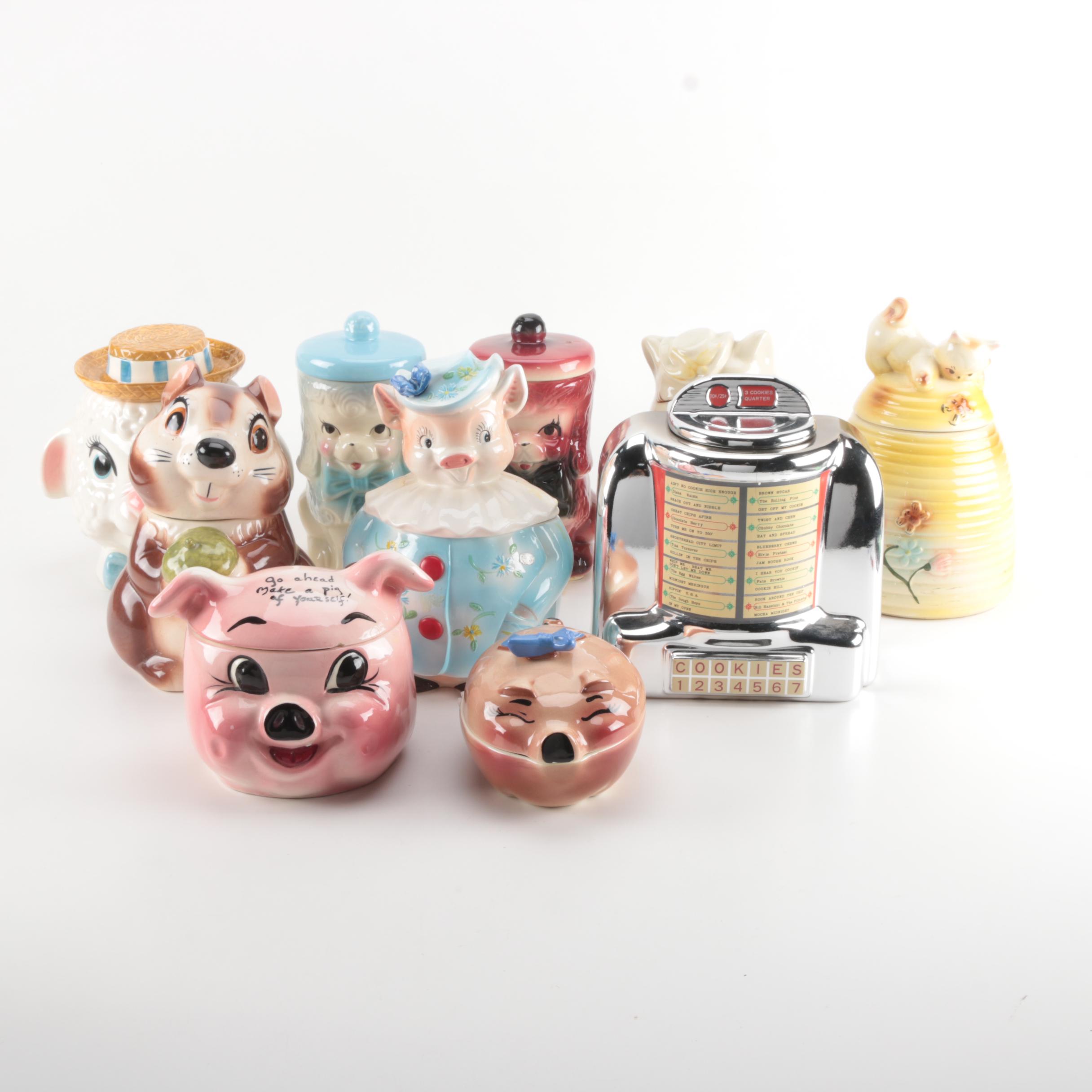 Vintage Ceramic Cookie Jars Featuring Shawnee and Metlox