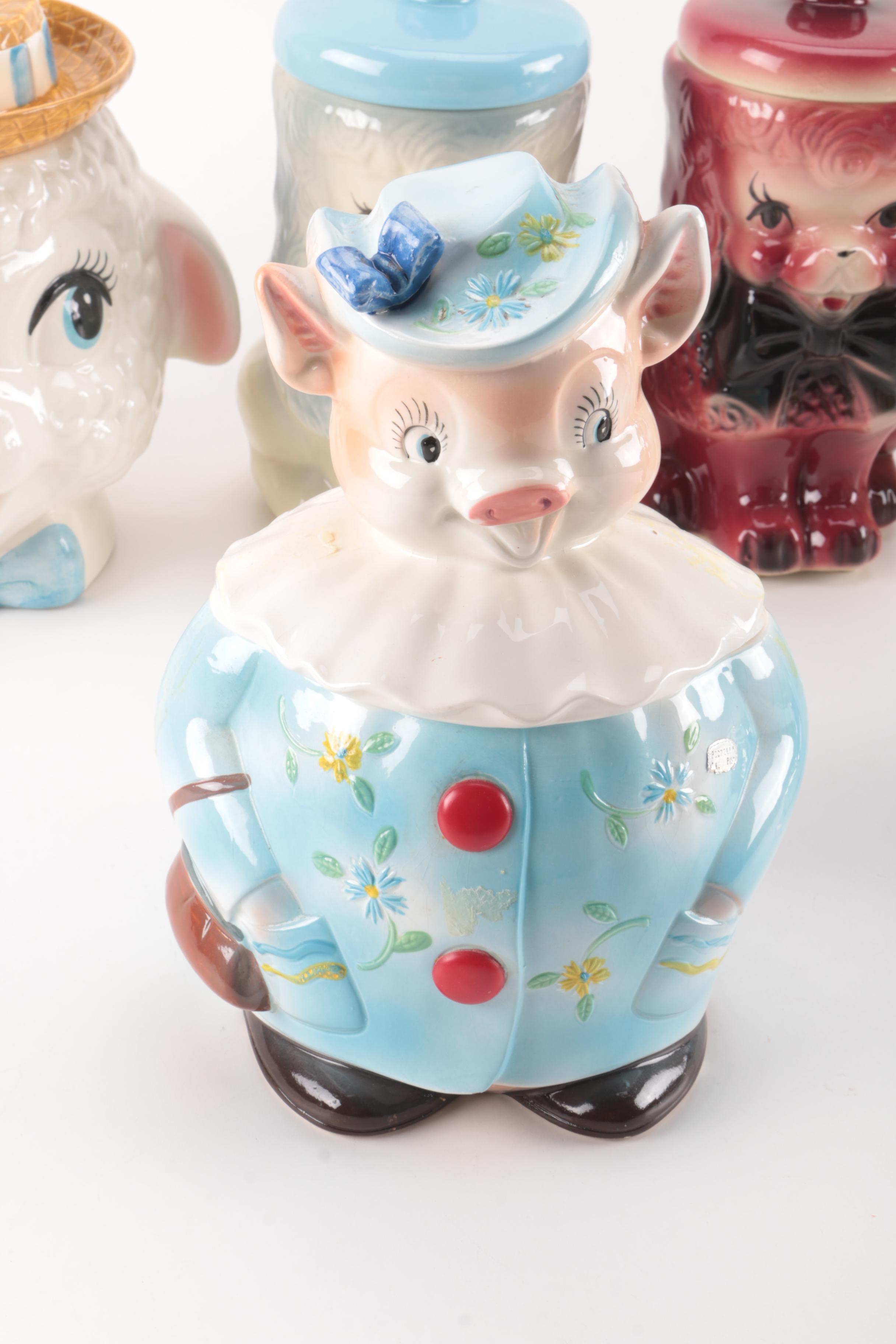 Vintage Ceramic Cookie Jars Featuring Shawnee and Metlox