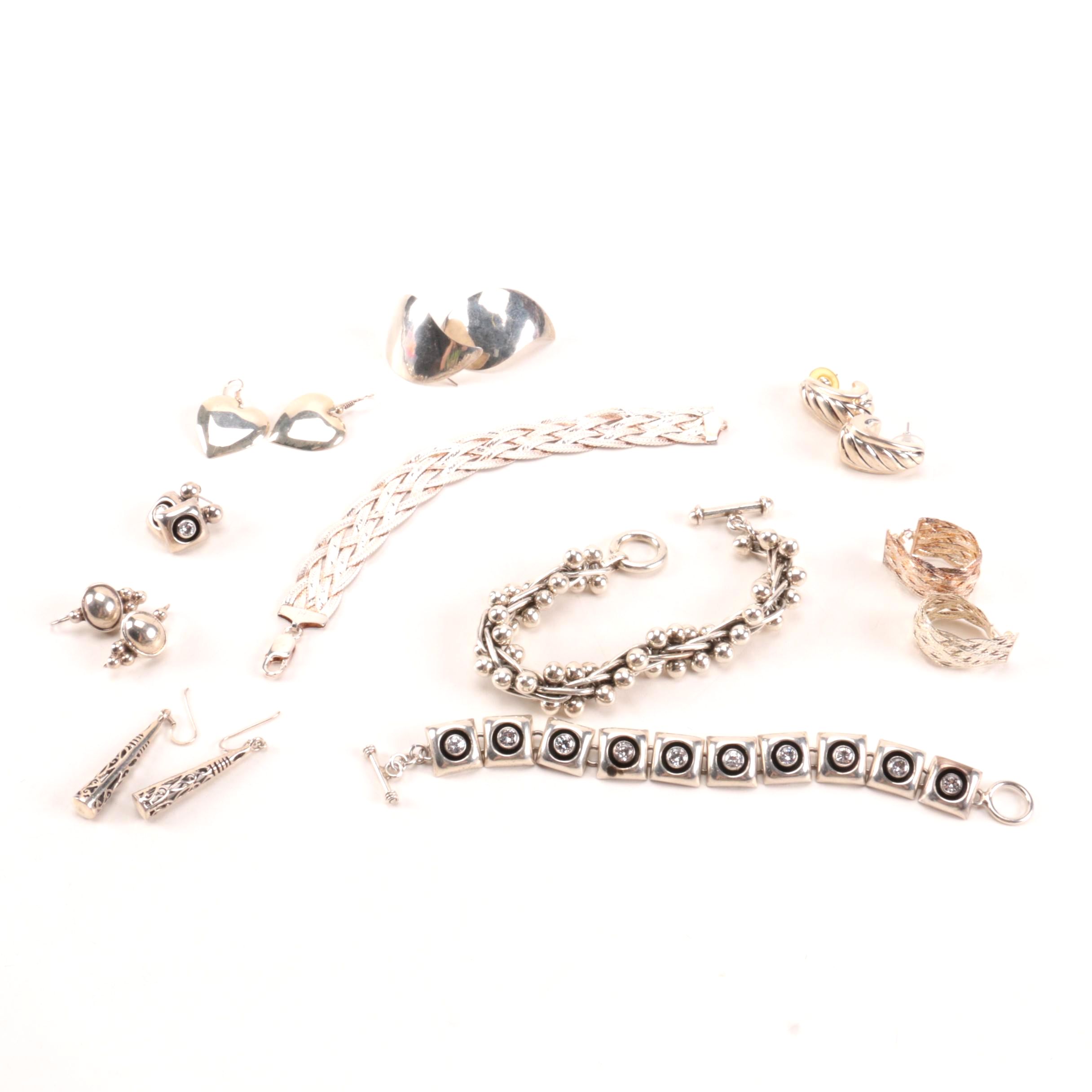 Sterling Silver Earrings and Bracelets