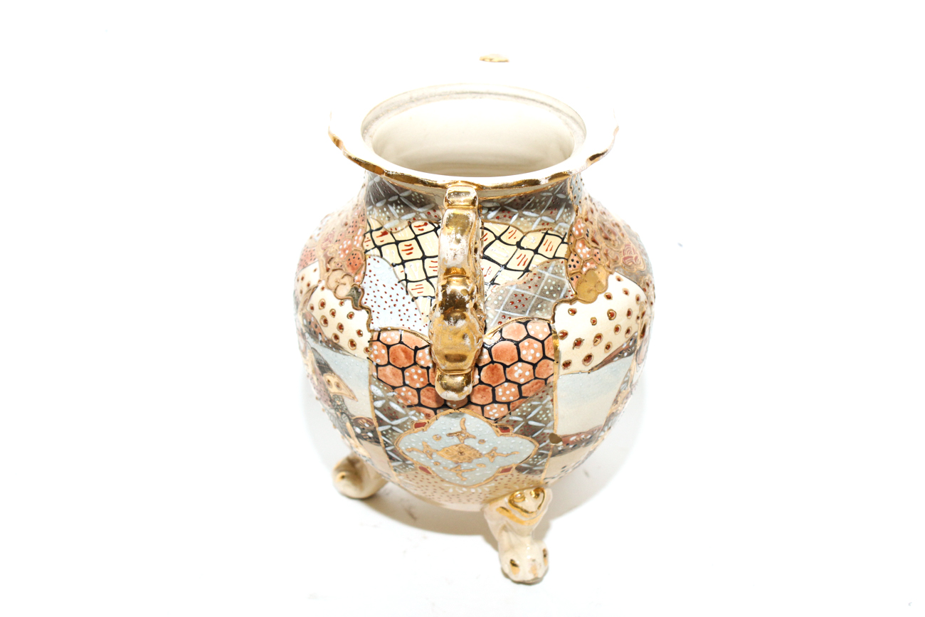 Pair of Antique Japanese Moriage Vases