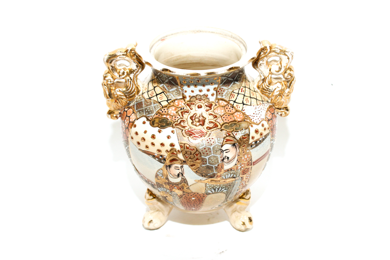 Pair of Antique Japanese Moriage Vases