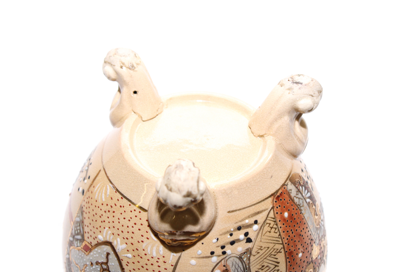 Pair of Antique Japanese Moriage Vases