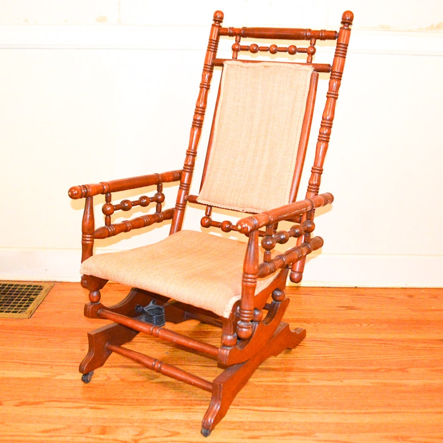 Antique Eastlake Style Platform Rocking Chair