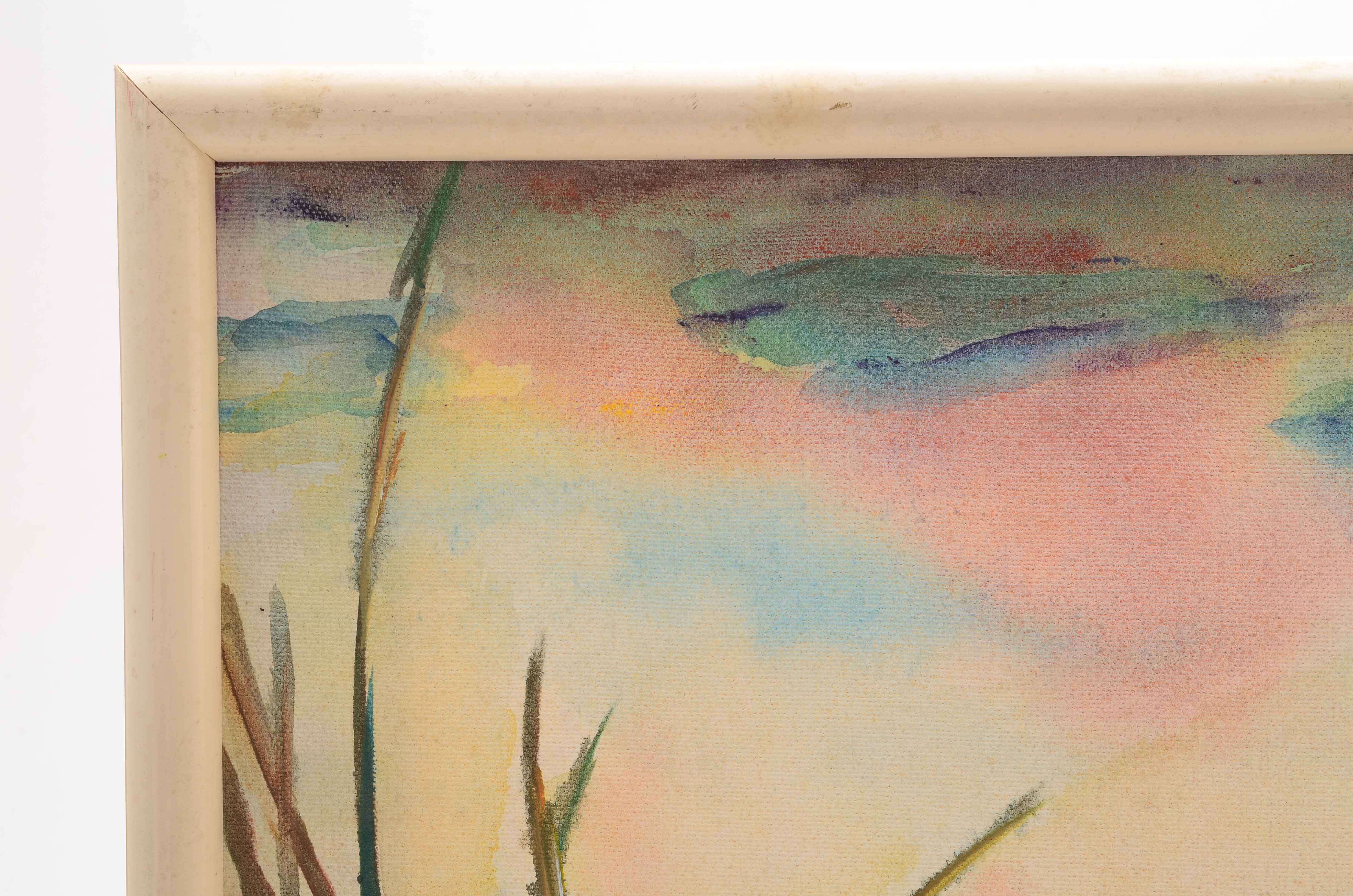 Penny Saunders Original Acrylic on Canvas of Water Lilies