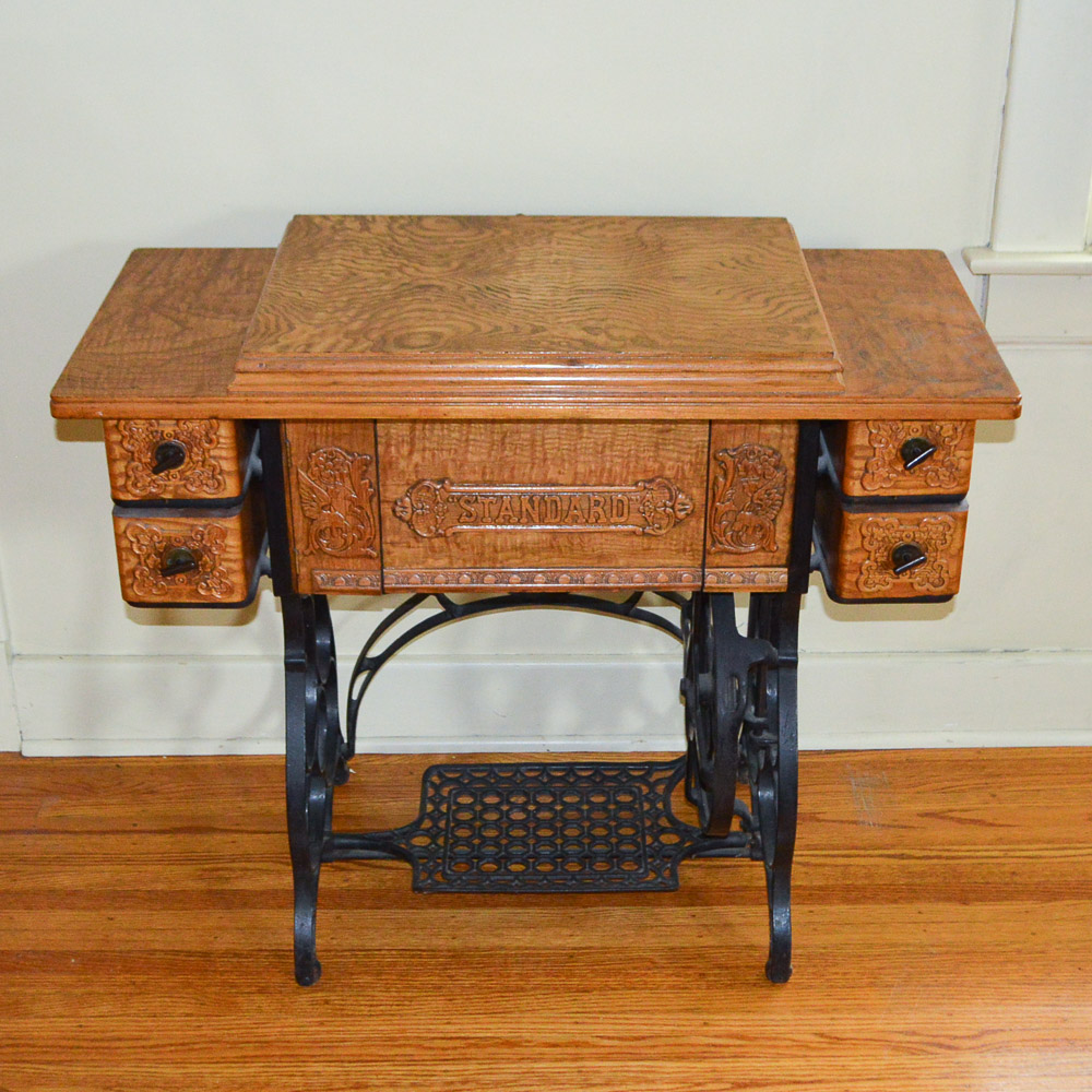 Antique Standard Sewing Machine and Table