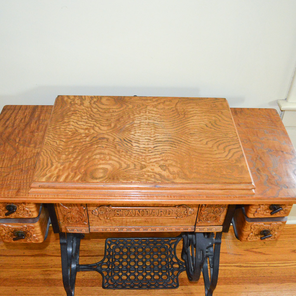 Antique Standard Sewing Machine and Table