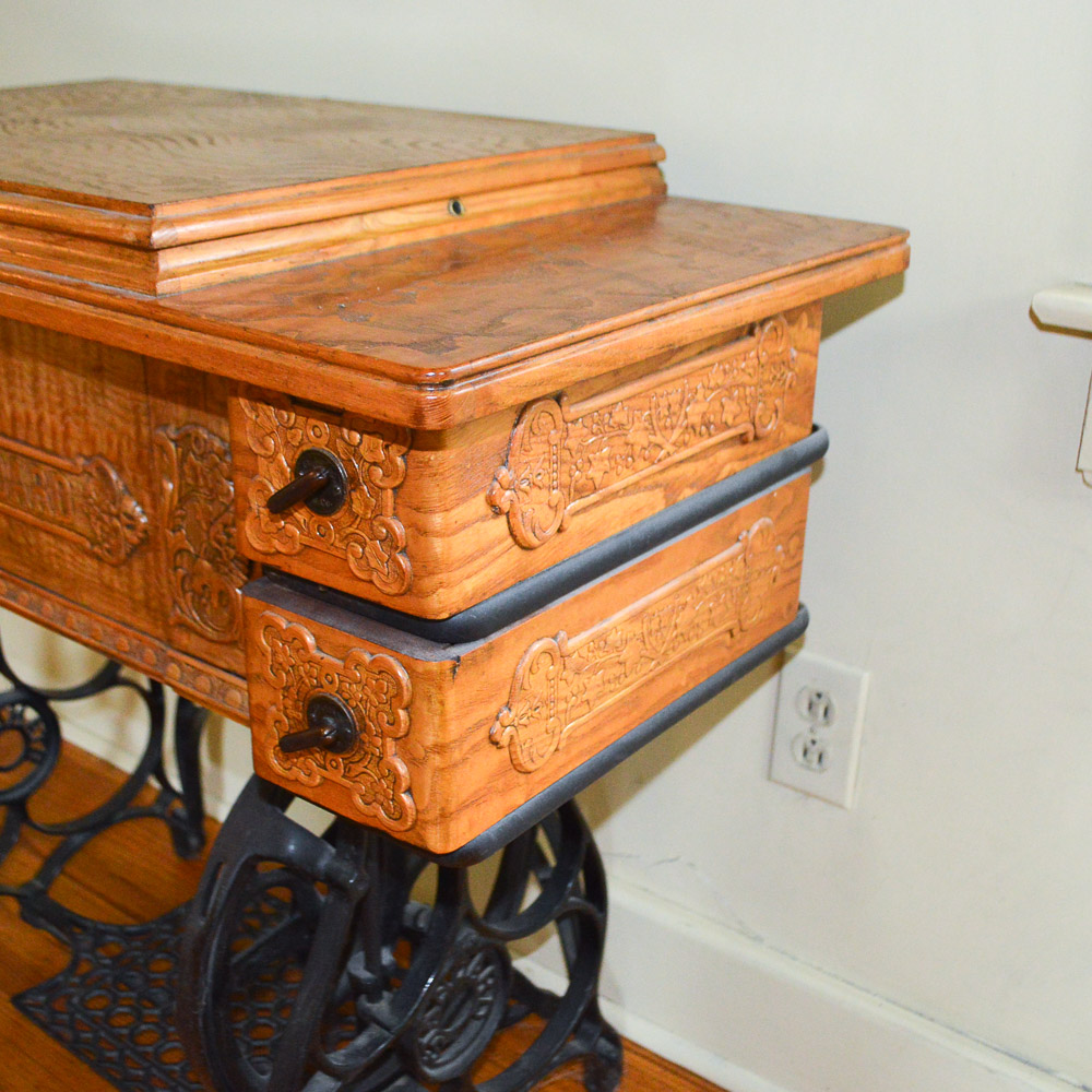 Antique Standard Sewing Machine and Table