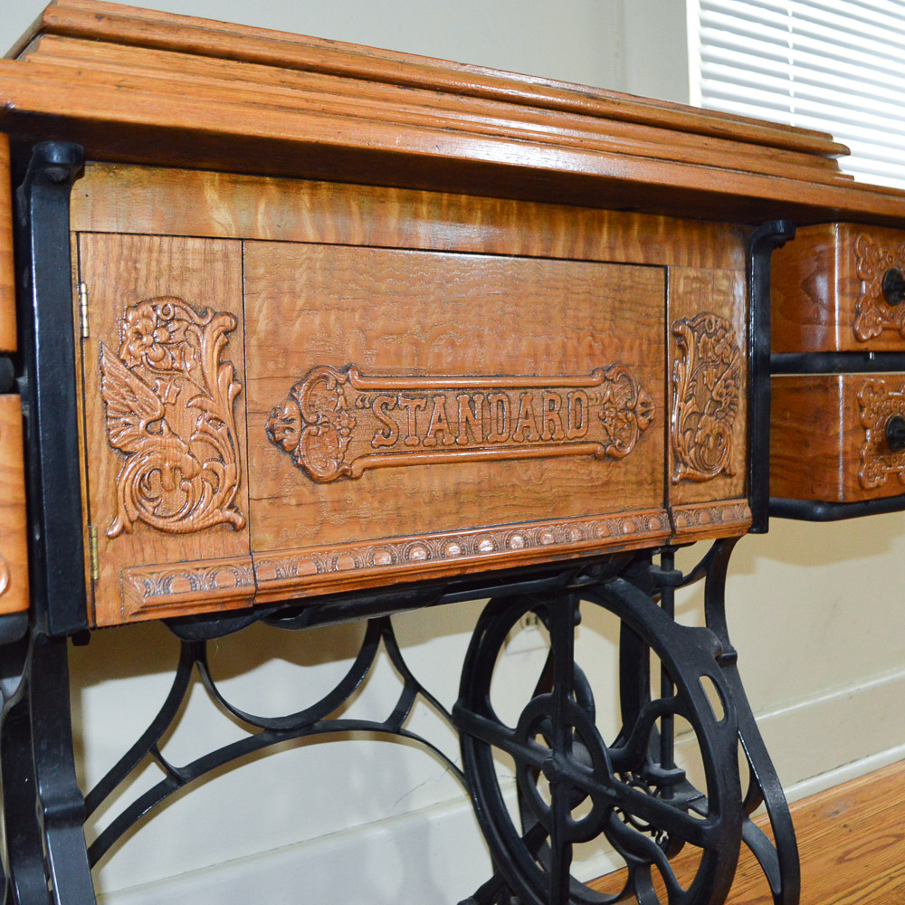 Antique Standard Sewing Machine and Table
