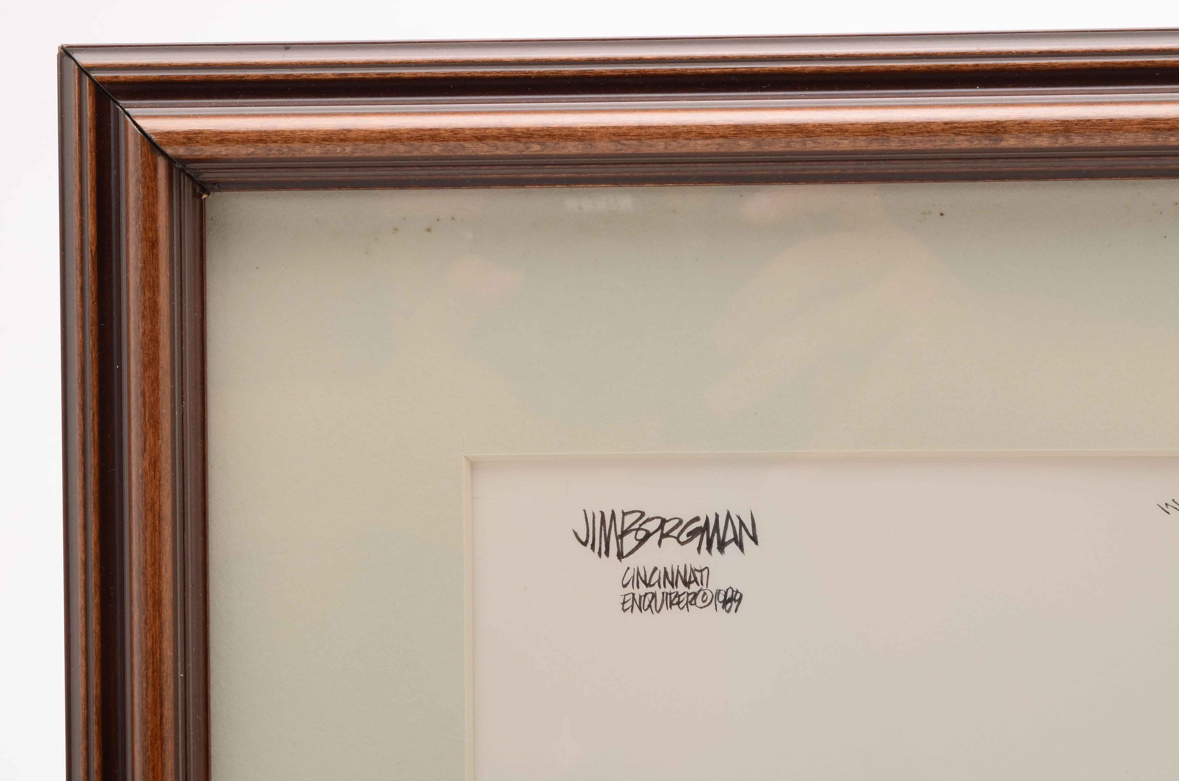 Jim Borgman Original 1989 Ink Cartoon Illustration for Cincinnati