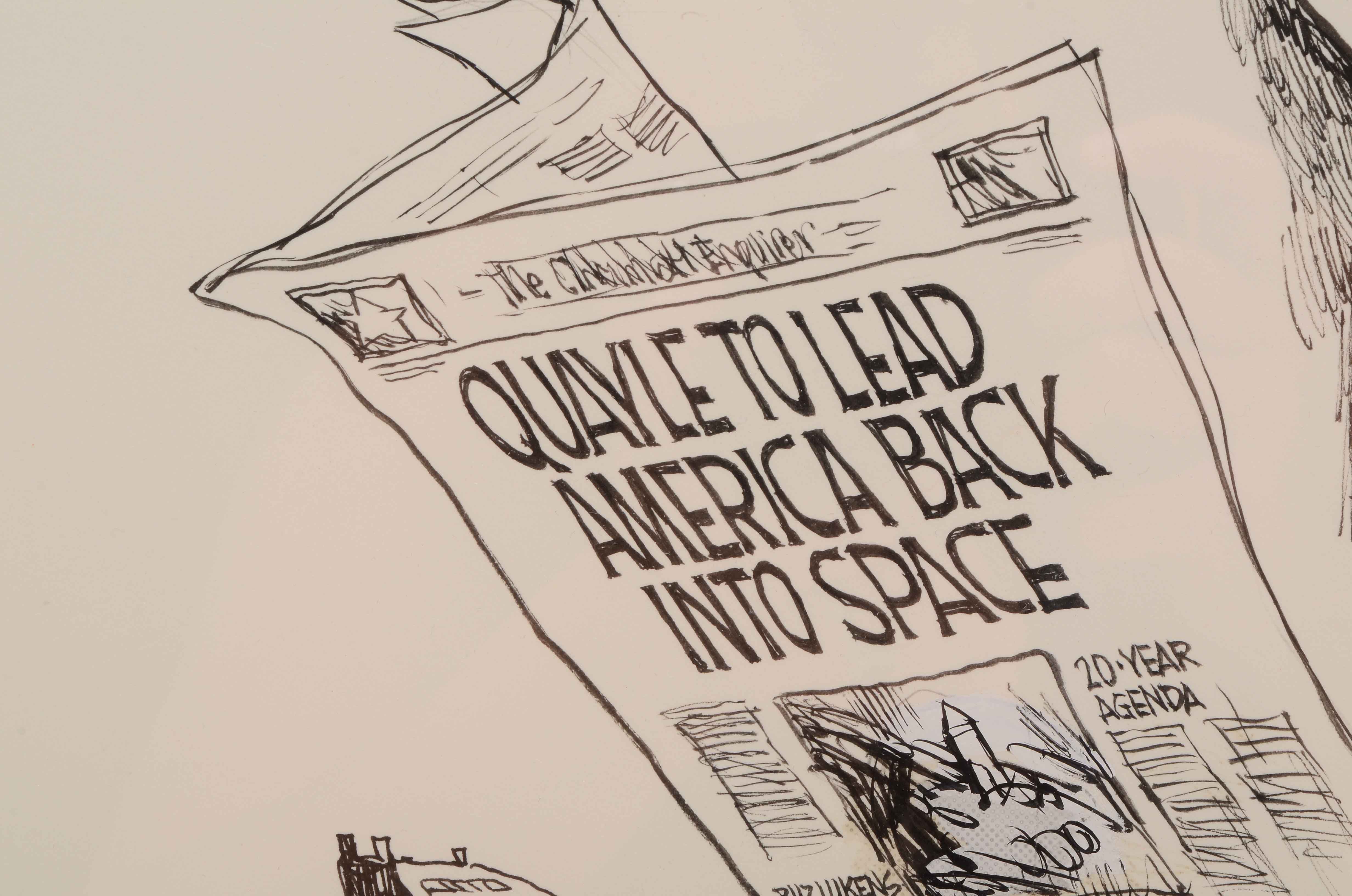 Jim Borgman Original 1989 Ink Cartoon Illustration for Cincinnati