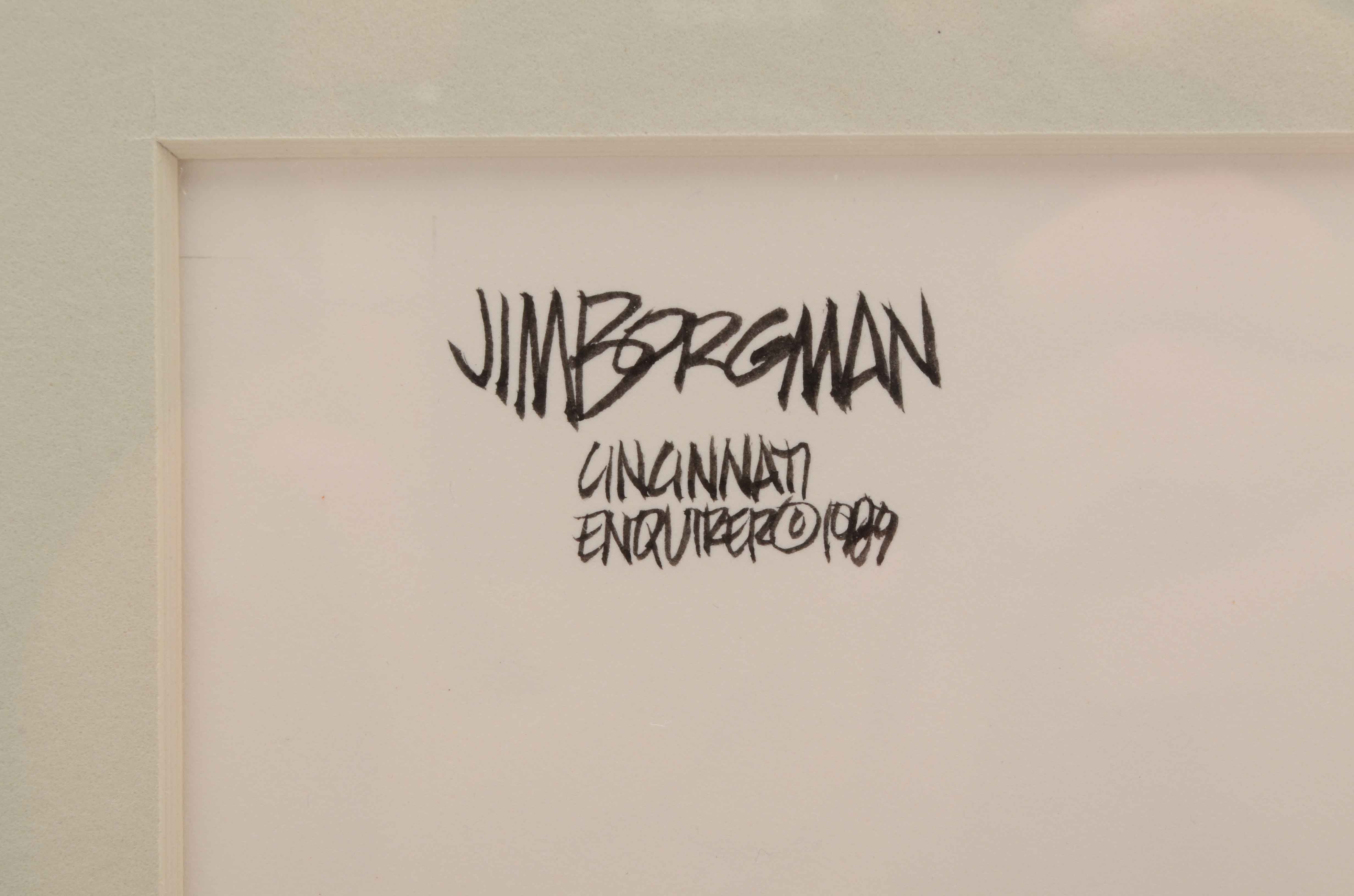 Jim Borgman Original 1989 Ink Cartoon Illustration for Cincinnati