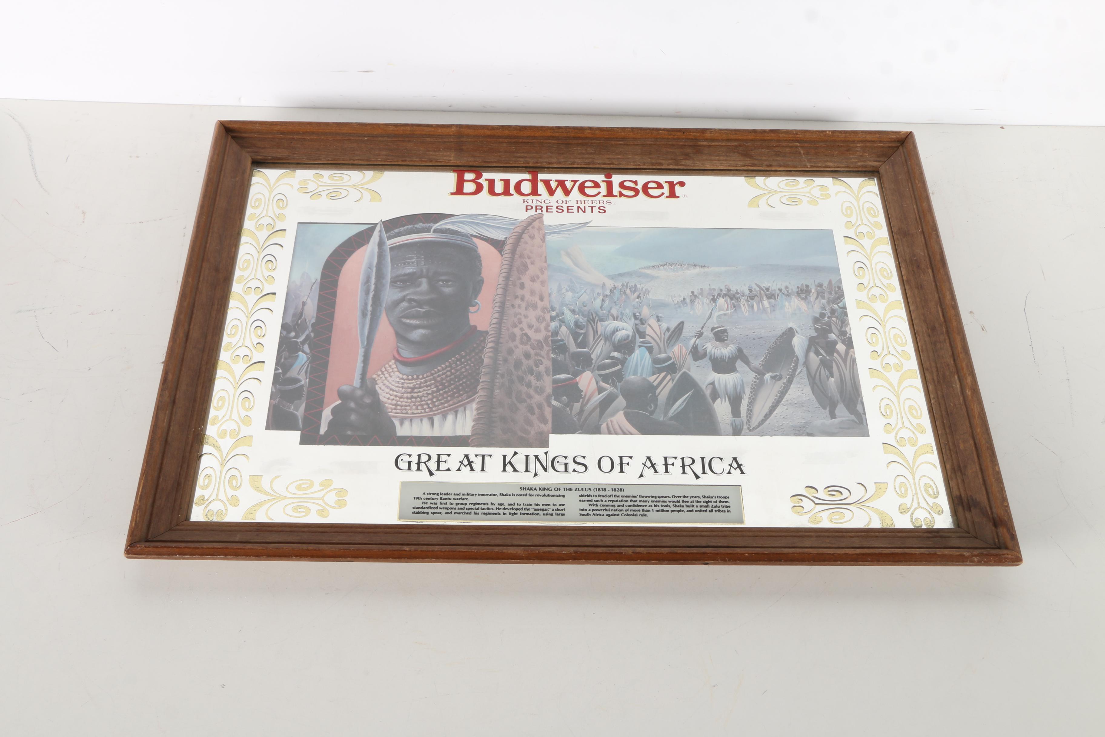 Budweiser Presents "Great Kings of Africa" and Miller "Sharp's" Wall Mirrors