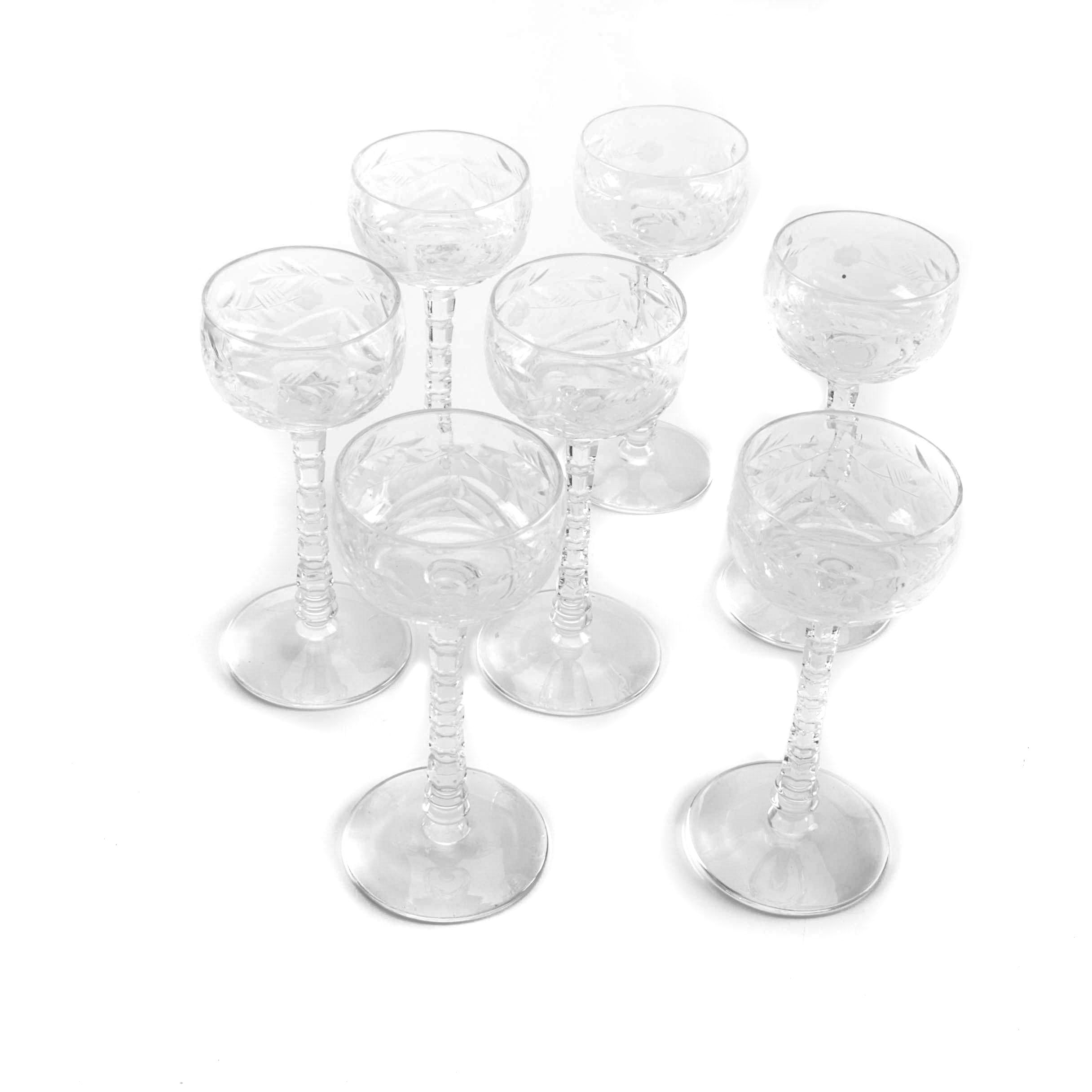 Etched Cordial Glasses