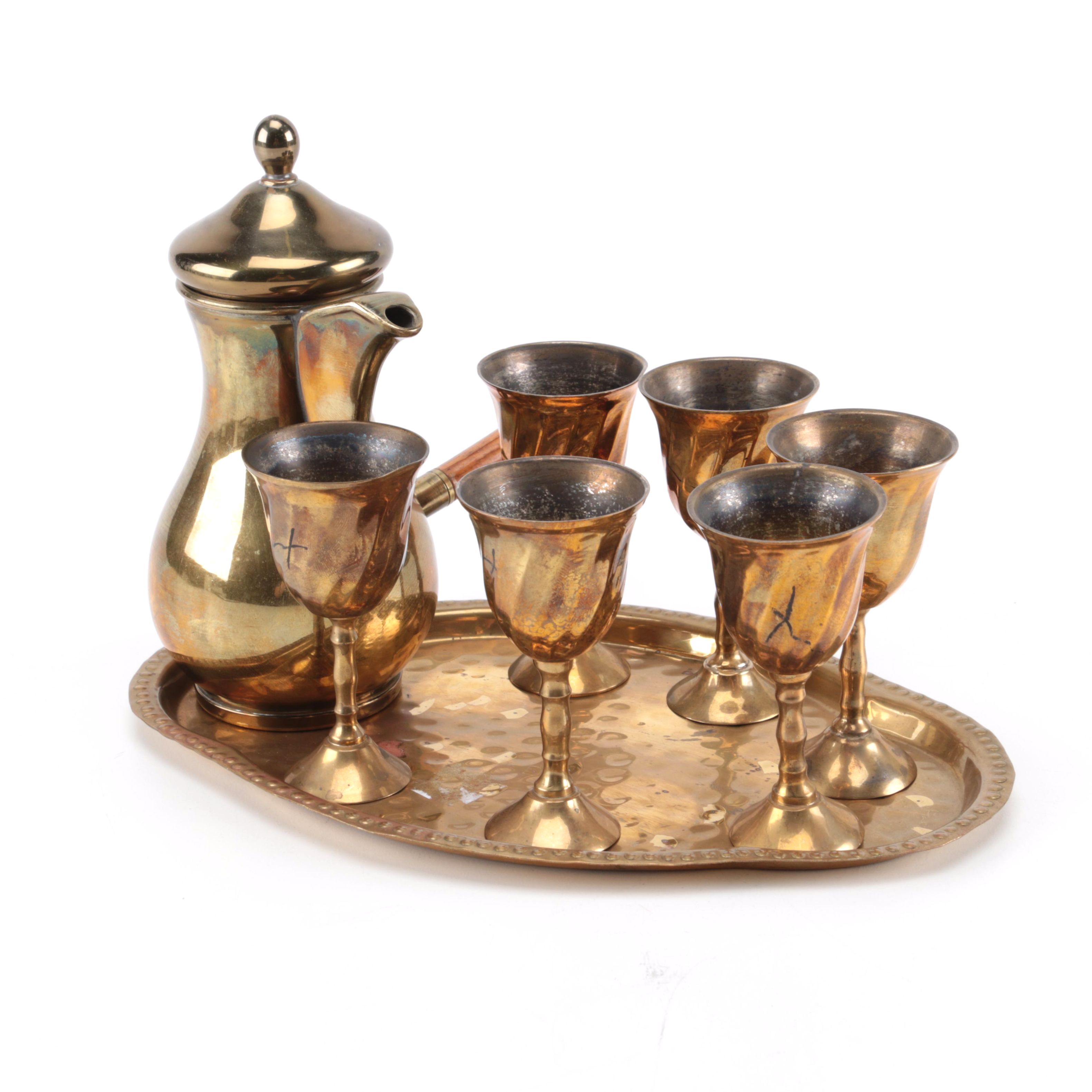 Italian Brass Chocolate Service