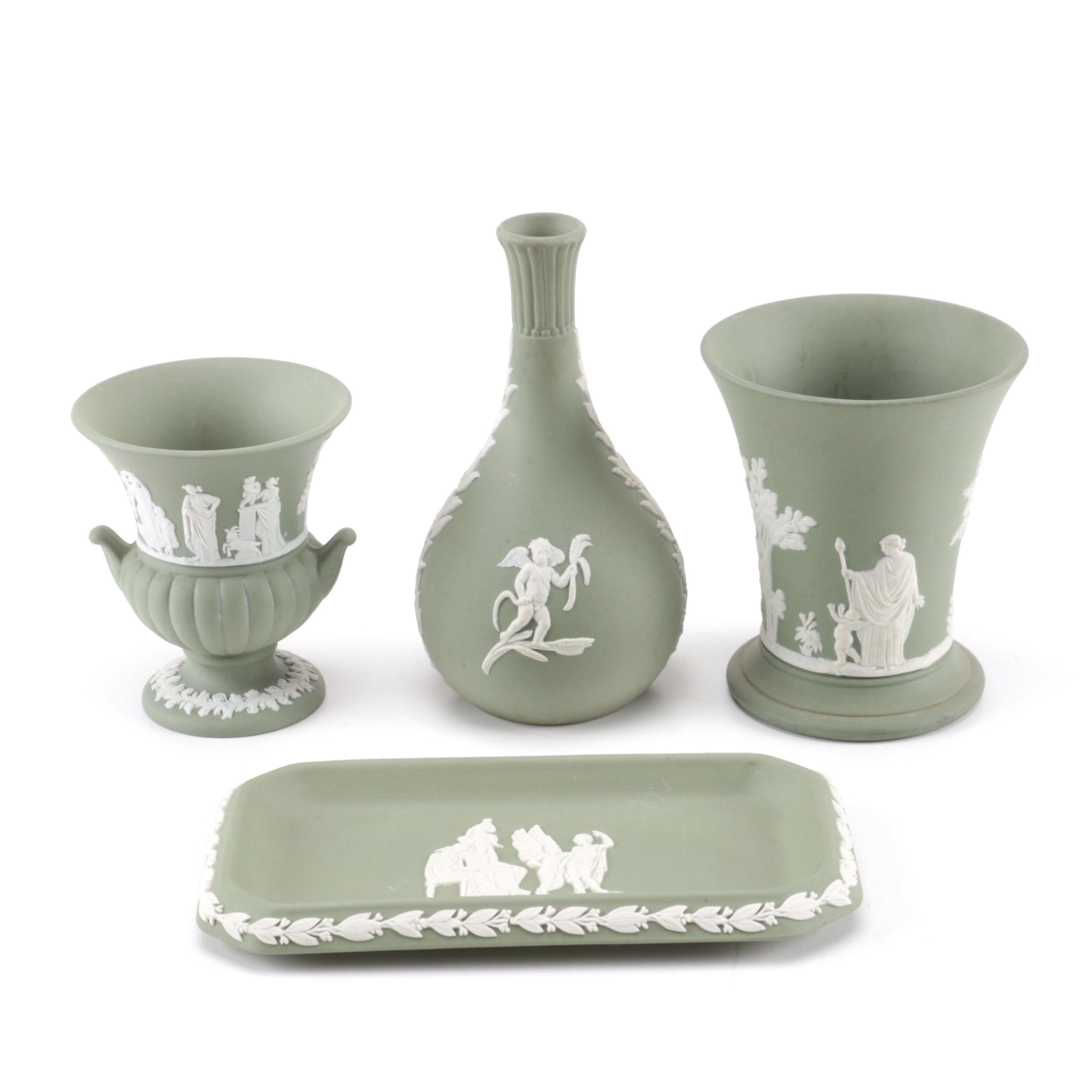 Selection of Wedgwood Green Jasperware
