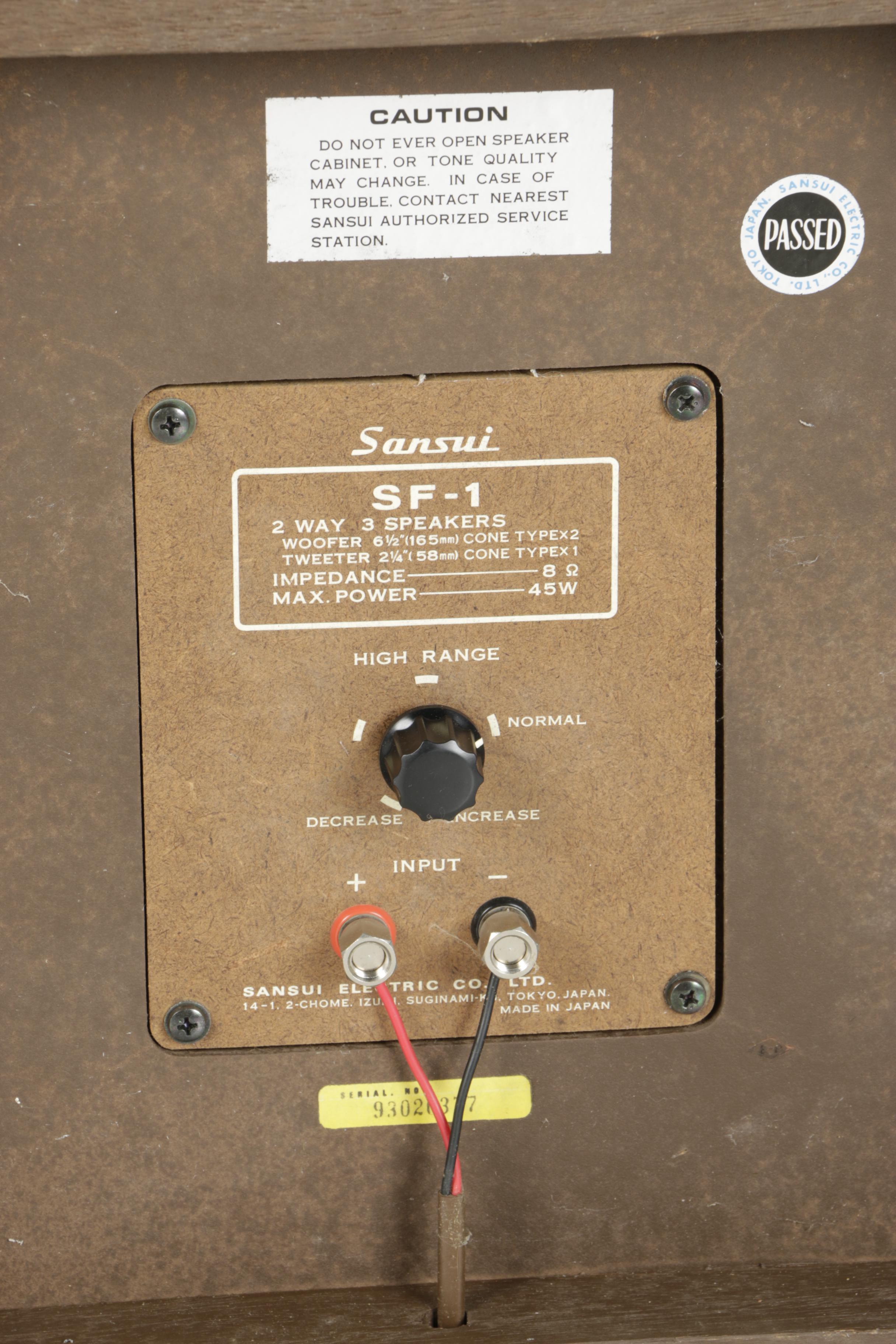 Pair of Sansui SF-1 Wood Speakers