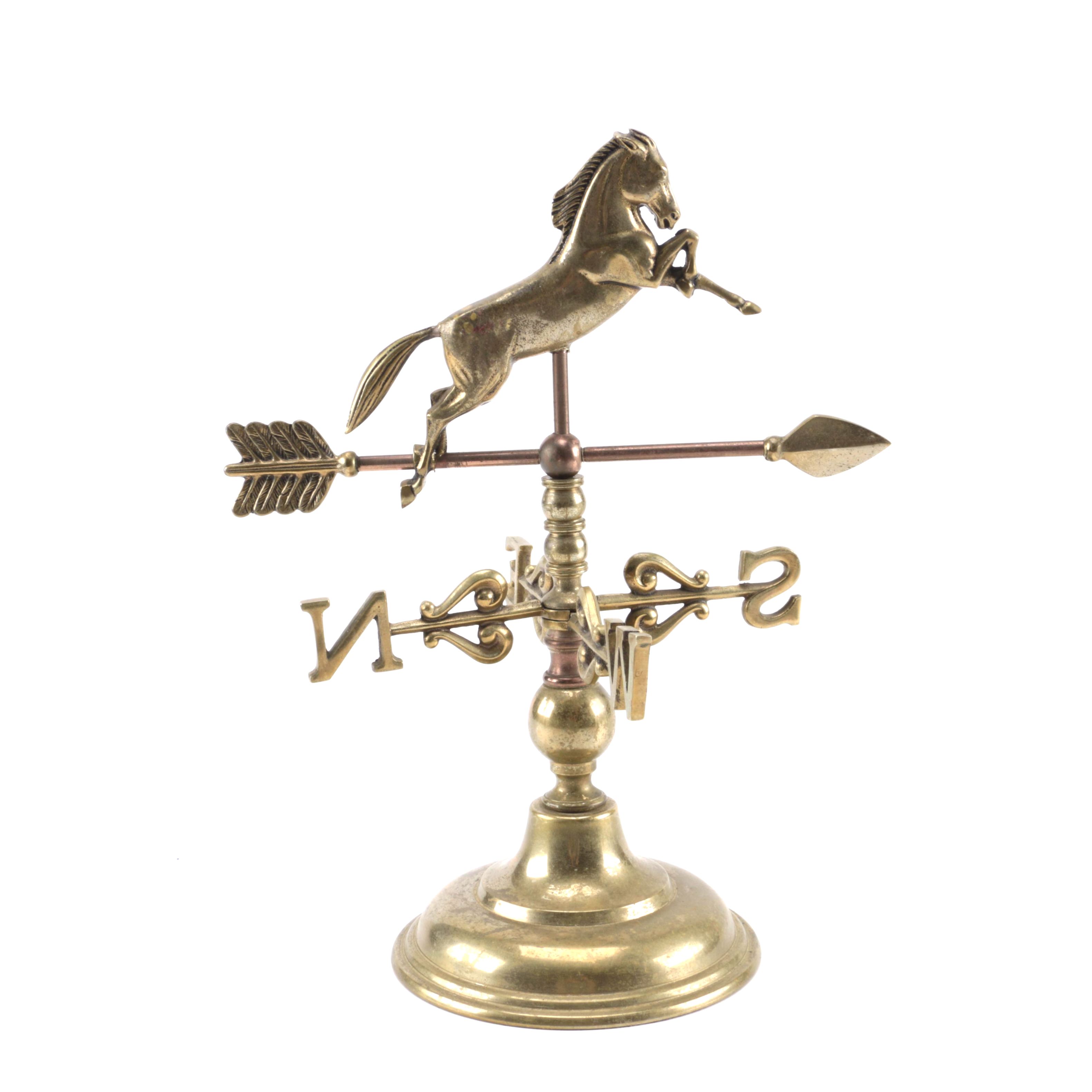 Brass Tabletop Horse Weather Vane