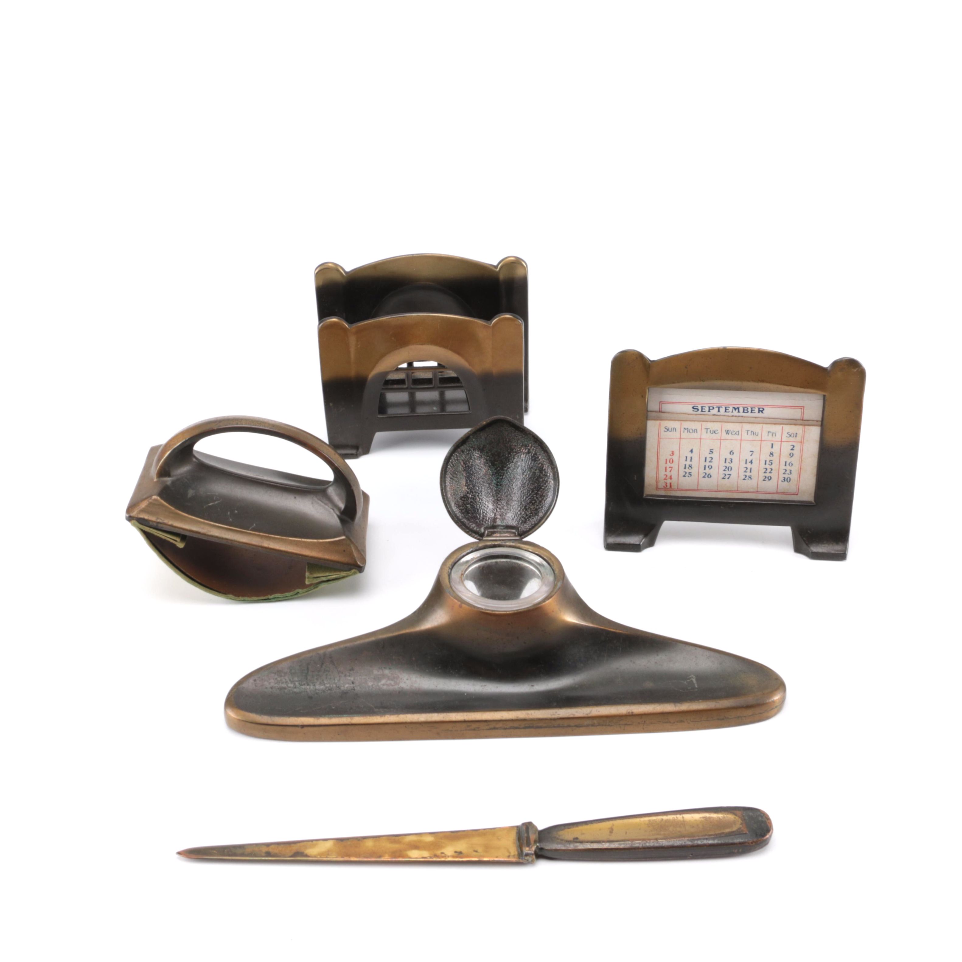 Brass Tone Desk Accessories