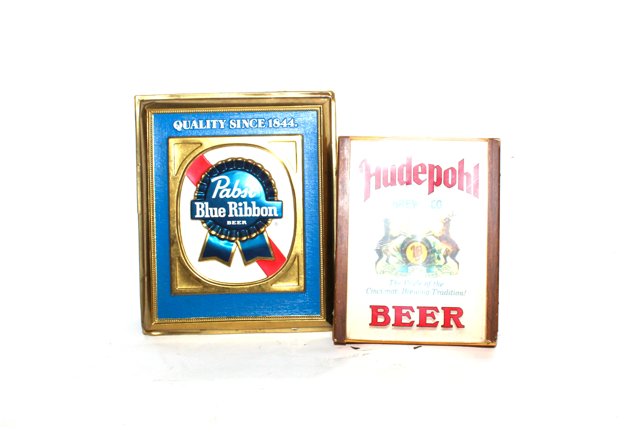 Pair of Vintage Beer Advertising Signs