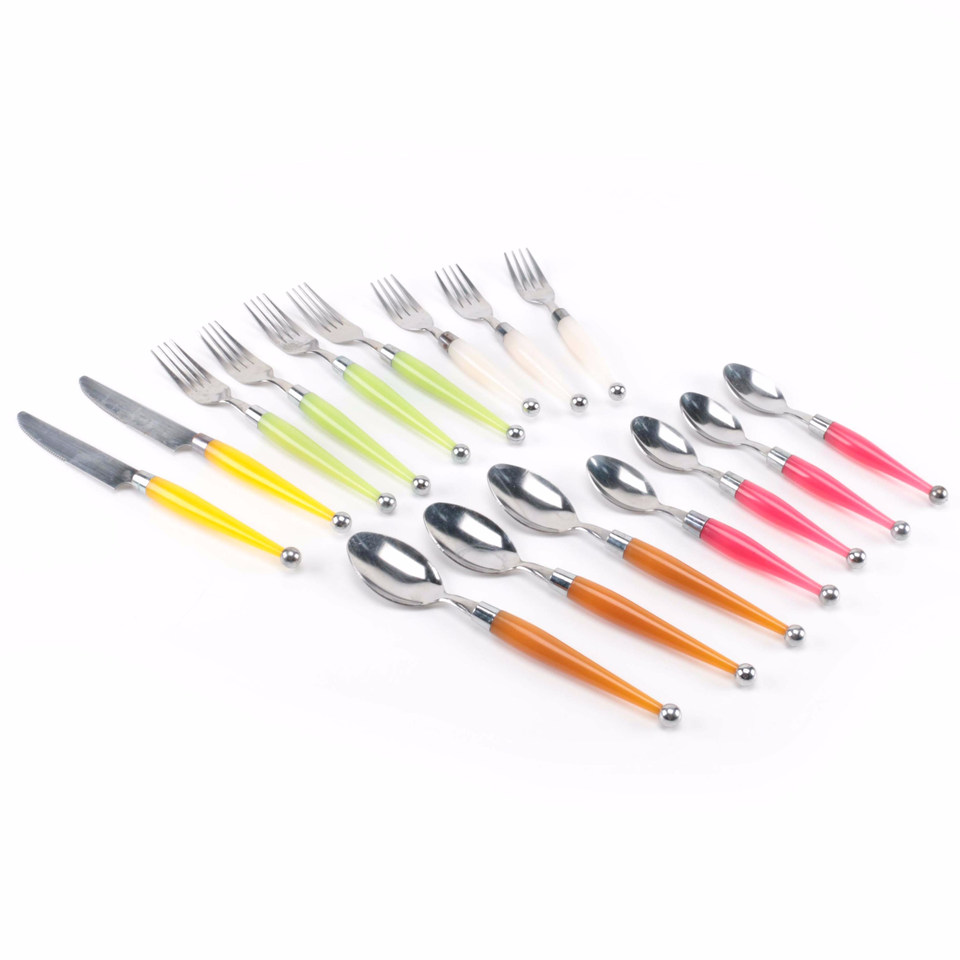 Multi-Colored Stainless Steel Flatware Service