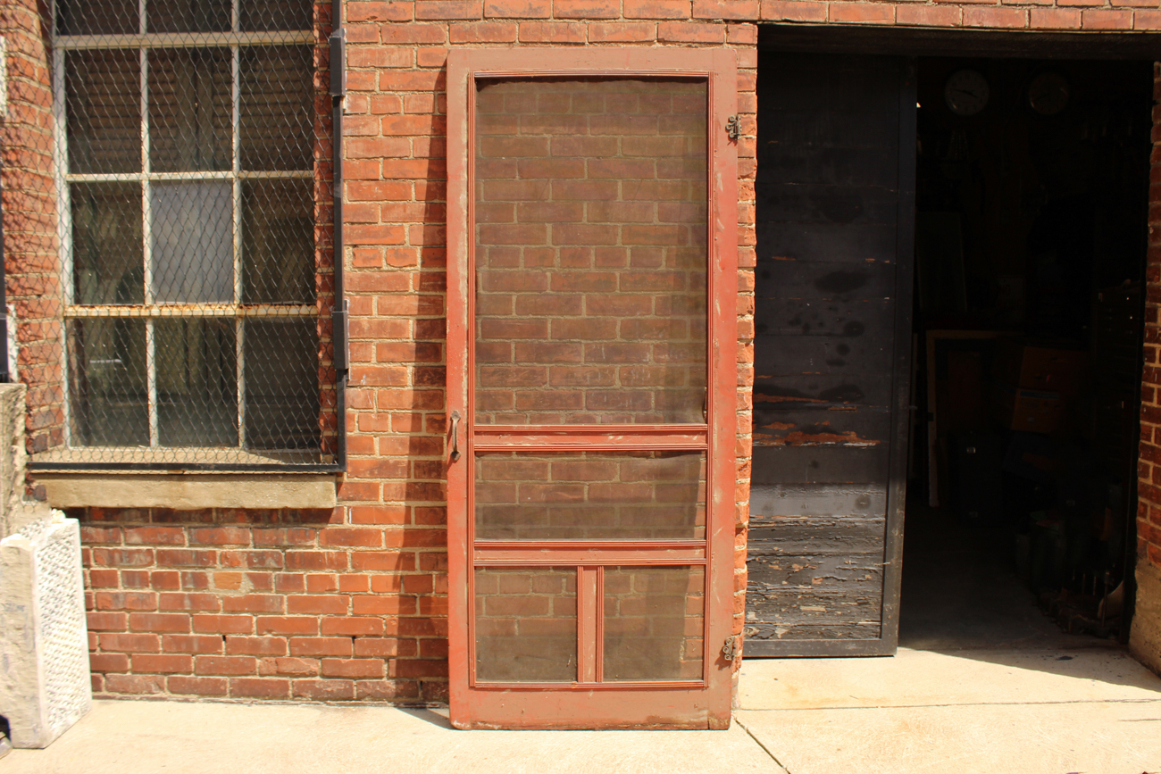 Vintage Red Screen Door