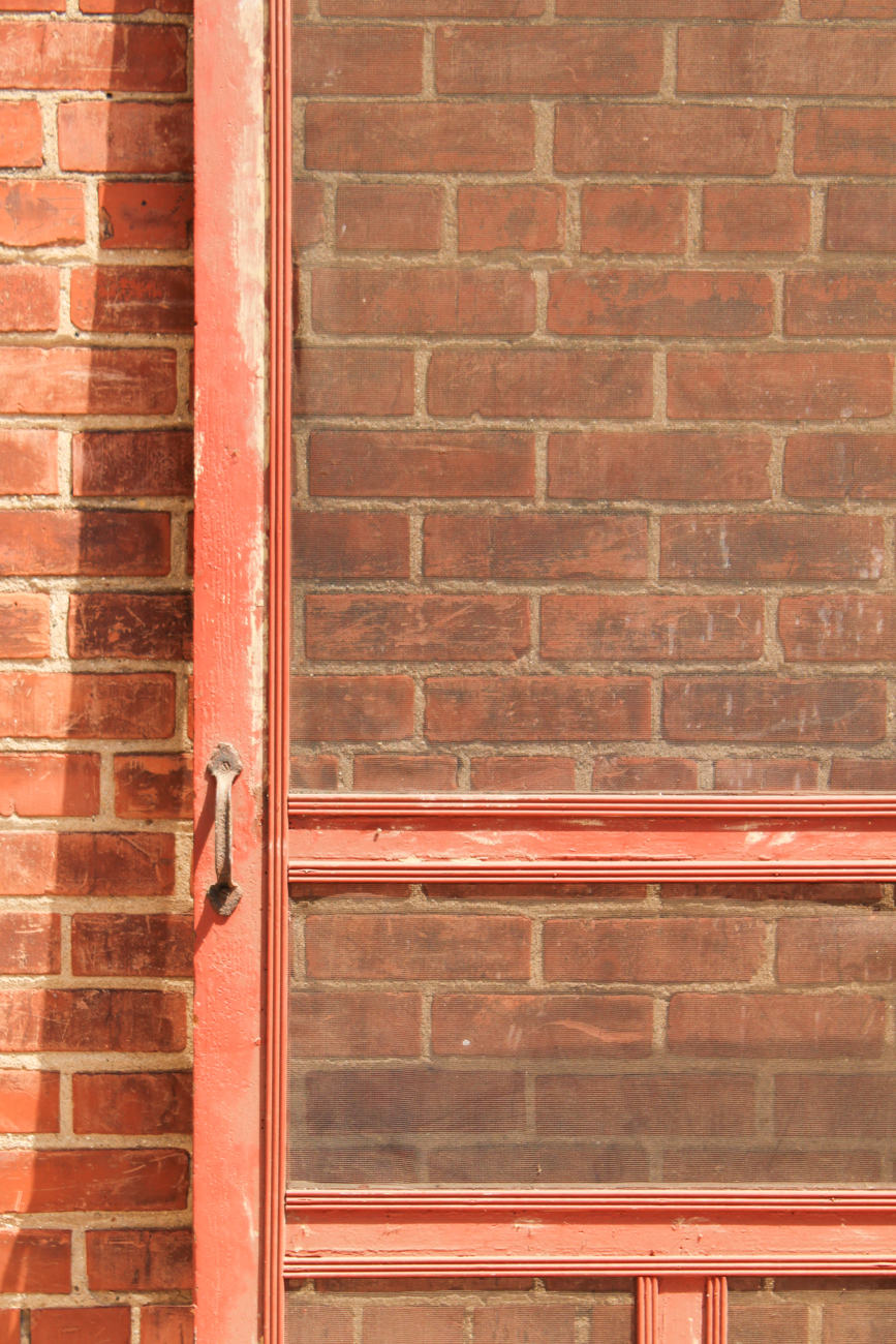 Vintage Red Screen Door