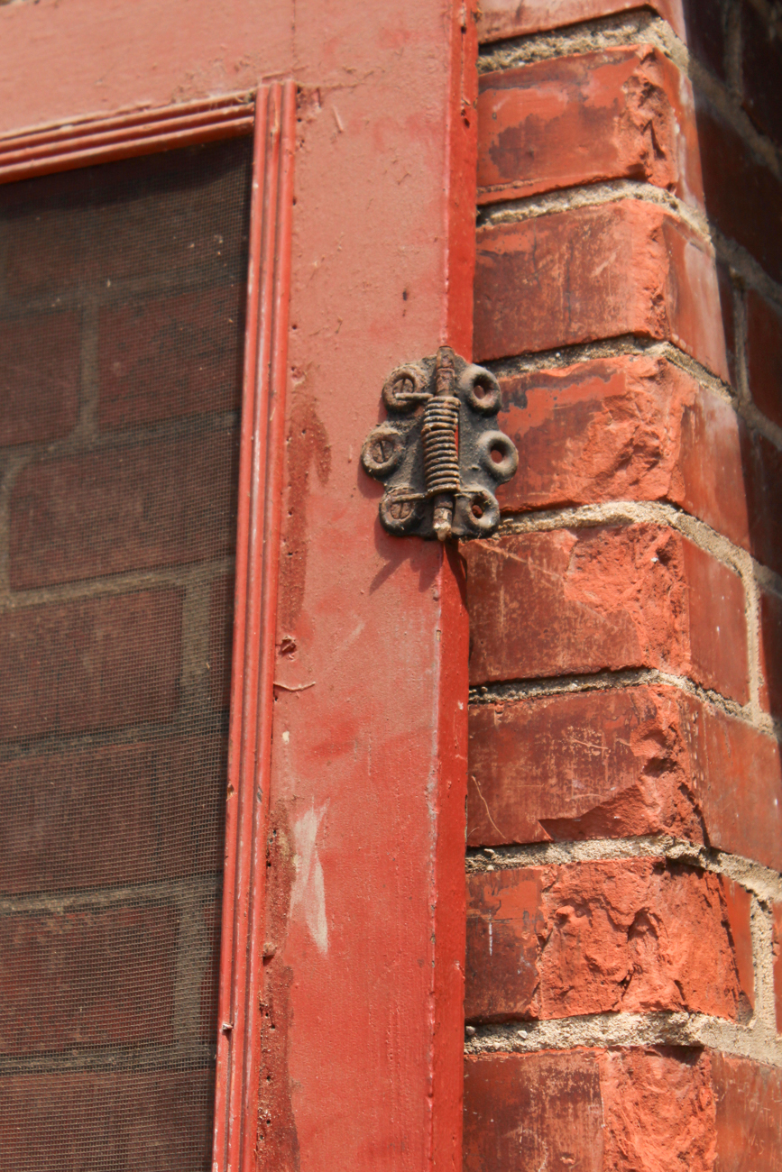 Vintage Red Screen Door