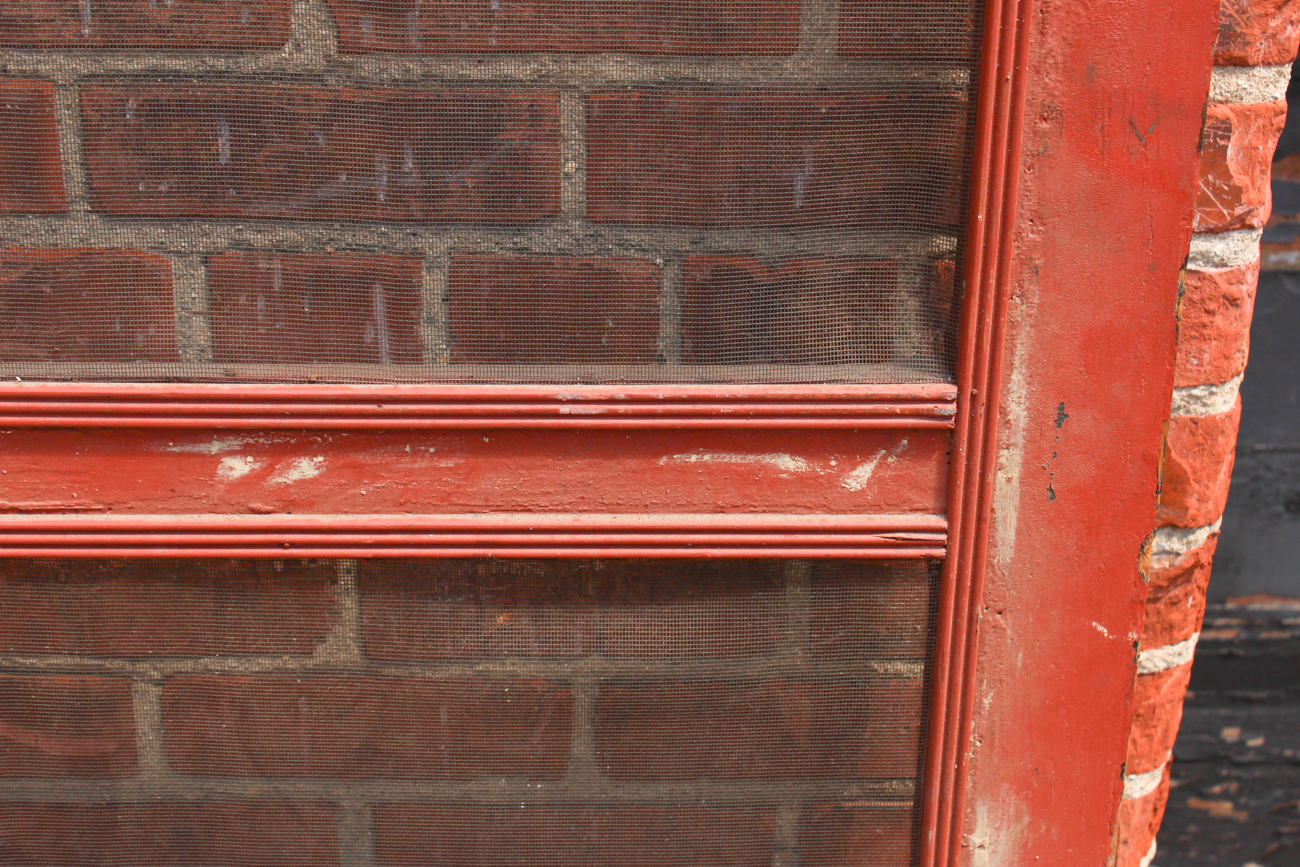 Vintage Red Screen Door