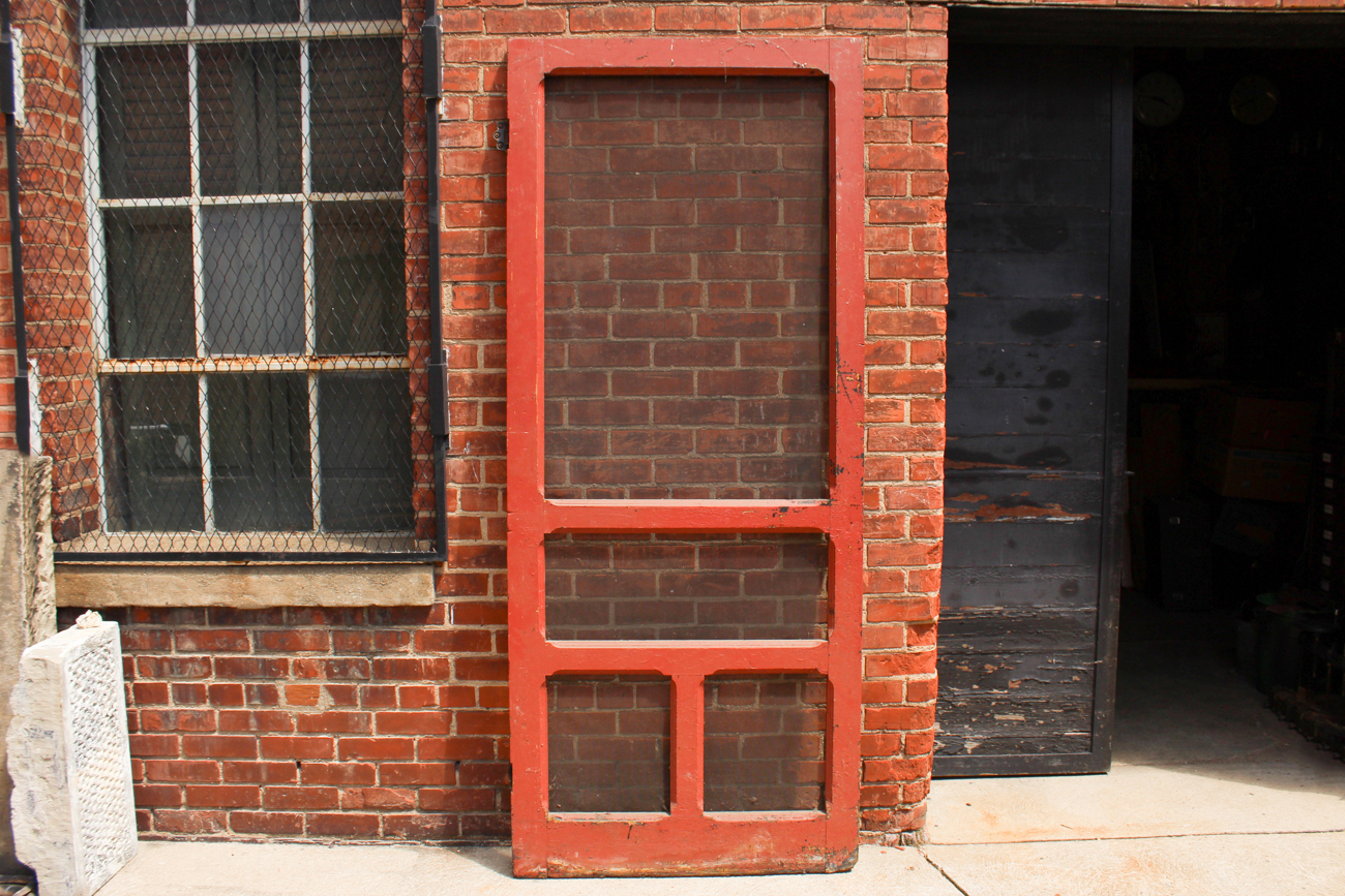 Vintage Red Screen Door