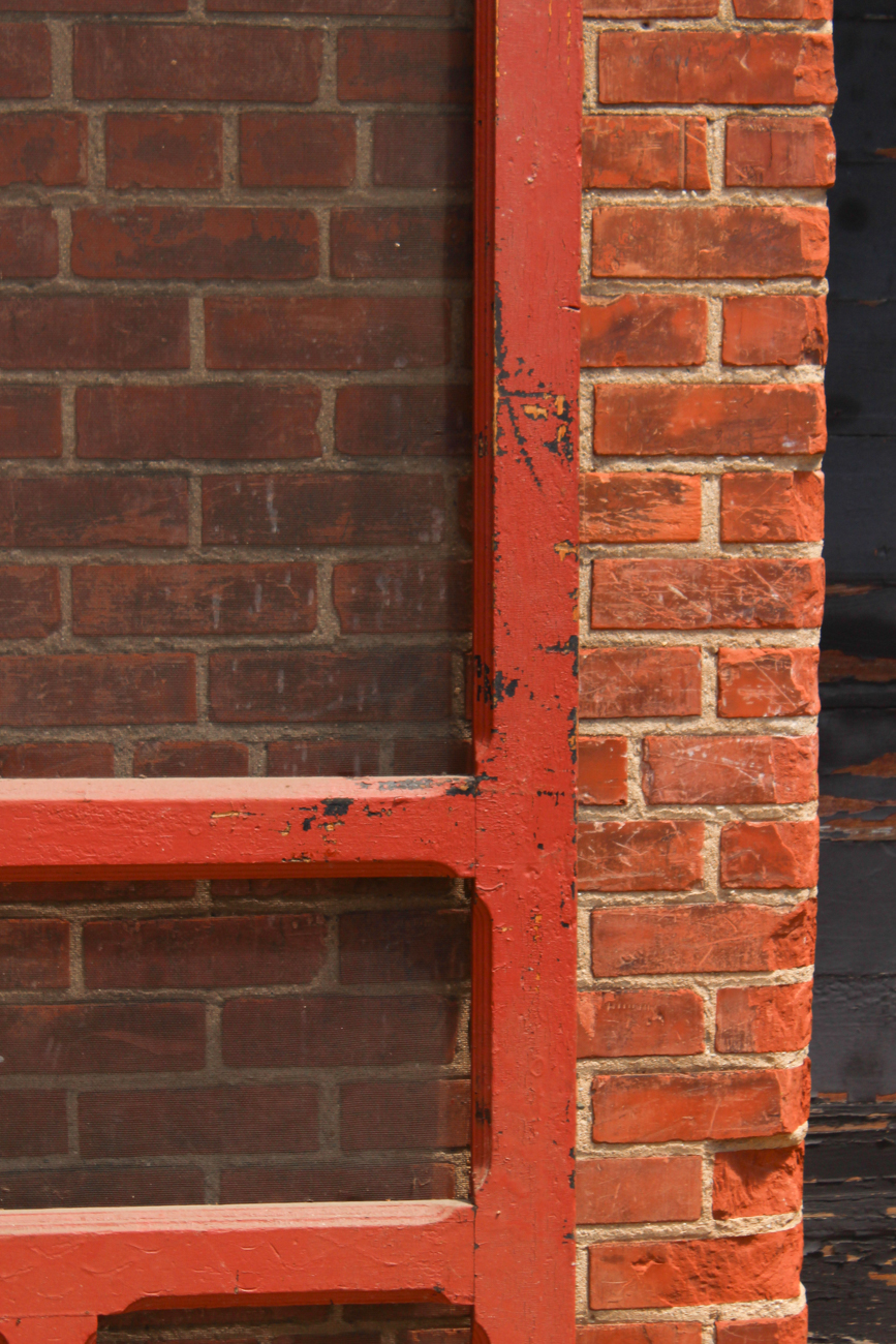 Vintage Red Screen Door