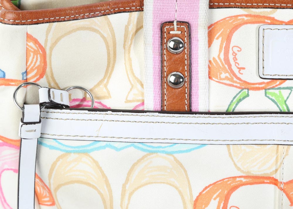 Coach Signature Scribble Hampton Tote and Wallet